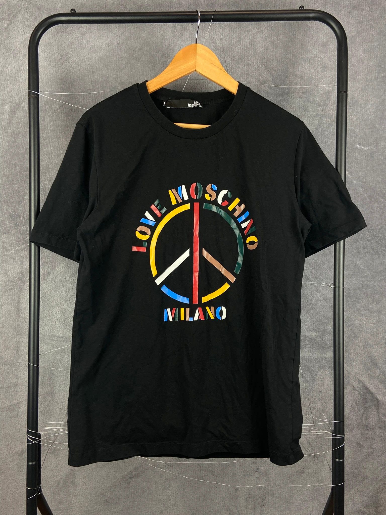 Moschino Love Moschino Peace Logo Tee – Milano Print, L Size US L / EU 52-54 / 3 - 1 Thumbnail