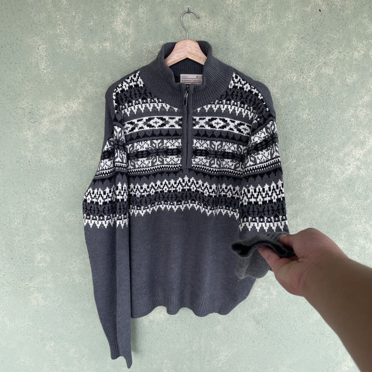Homespun Knitwear × Japanese Brand Vintage Japanese HalfZip Knitwear Sweater Jumper Size US L / EU 52-54 / 3 - 3 Thumbnail