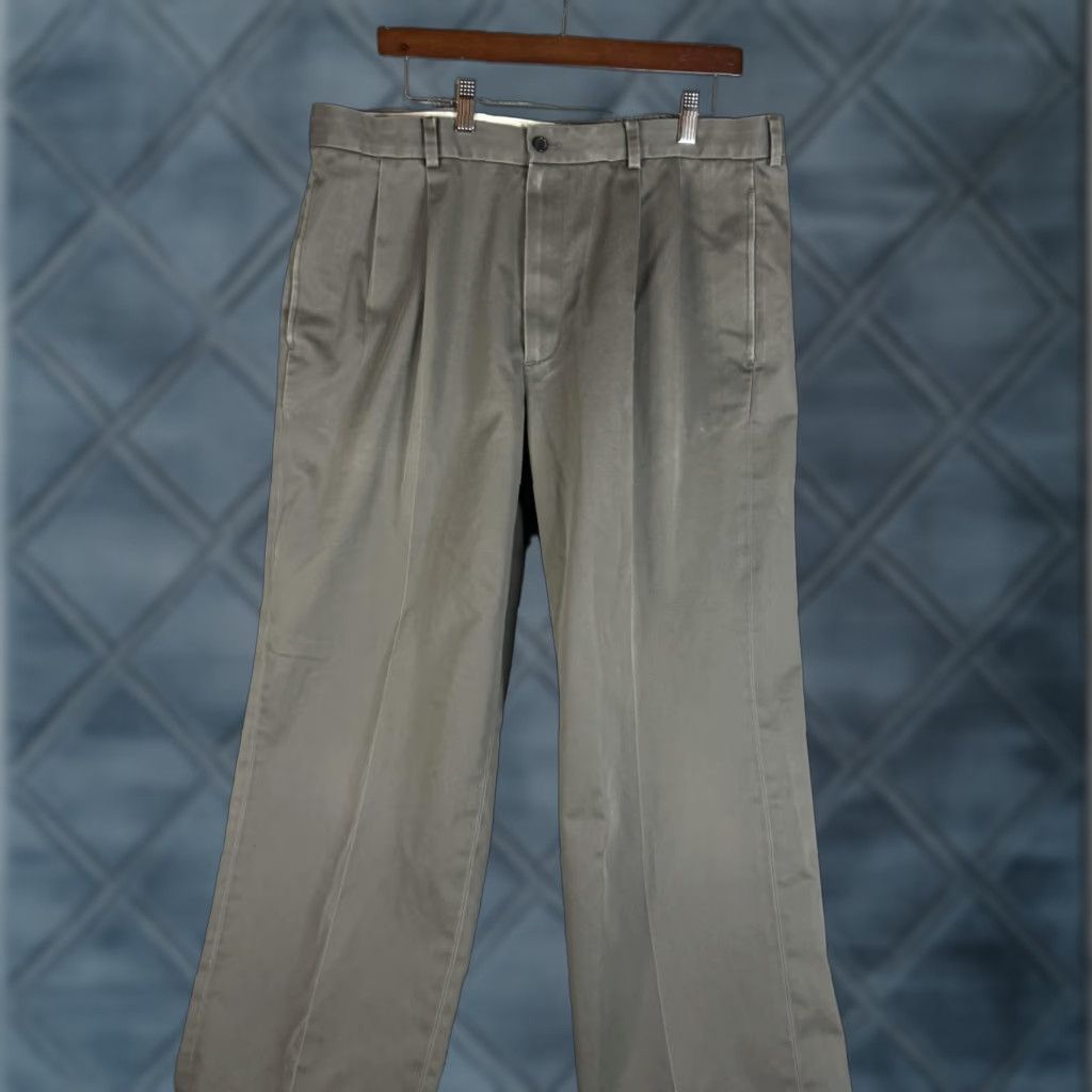 Brooks Brothers Brooks Brothers Chino Pants Mens 38x30 Khaki Advantage Elliott Pleated Cuffed Pockets Regular 100% Cotton Brown/Green Men Size US 38 / EU 54 - 1 Thumbnail