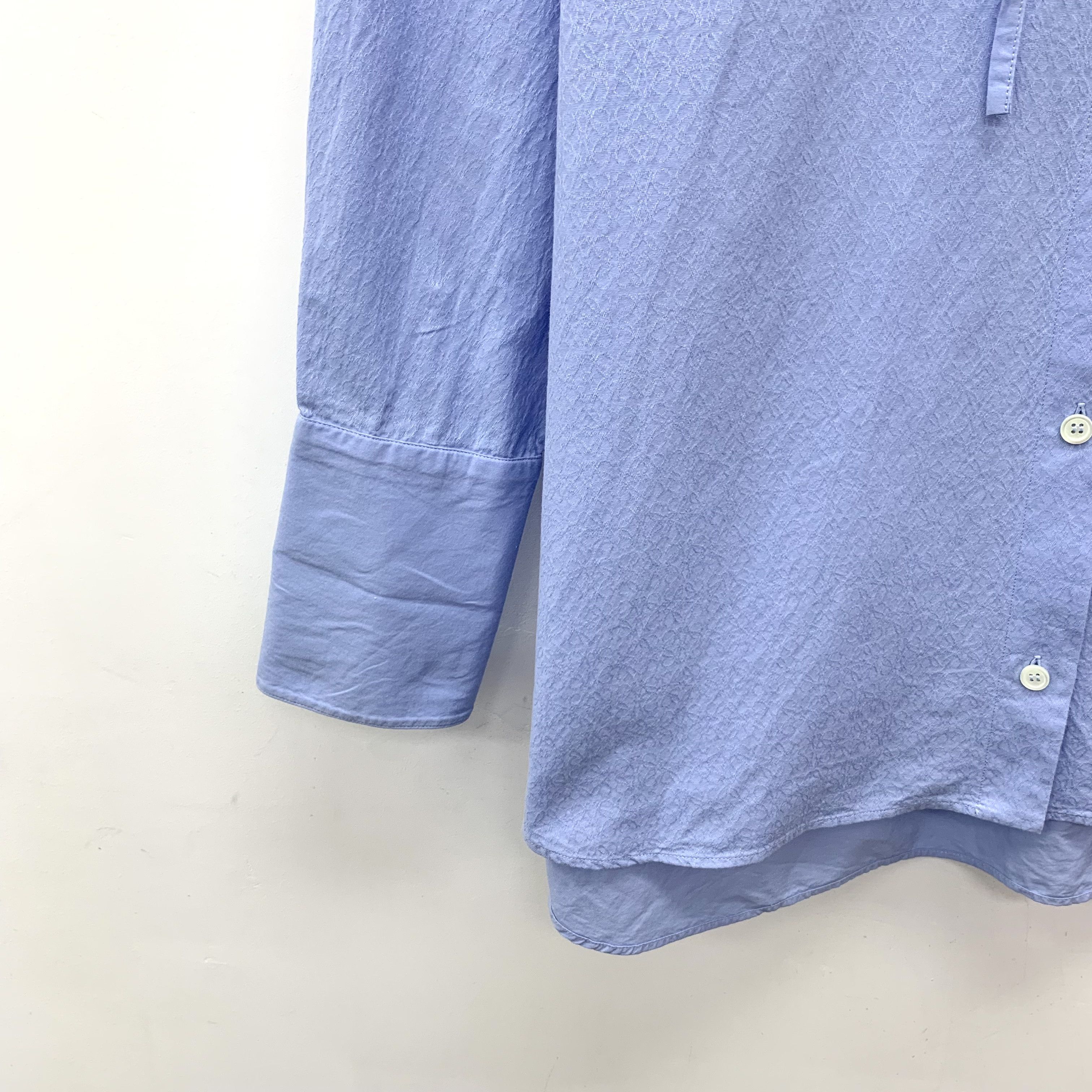 Loewe Loewe Anagram Logo Hooded Shirt Blue (36) Size XS / US 0-2 / IT 36-38 - 4 Thumbnail