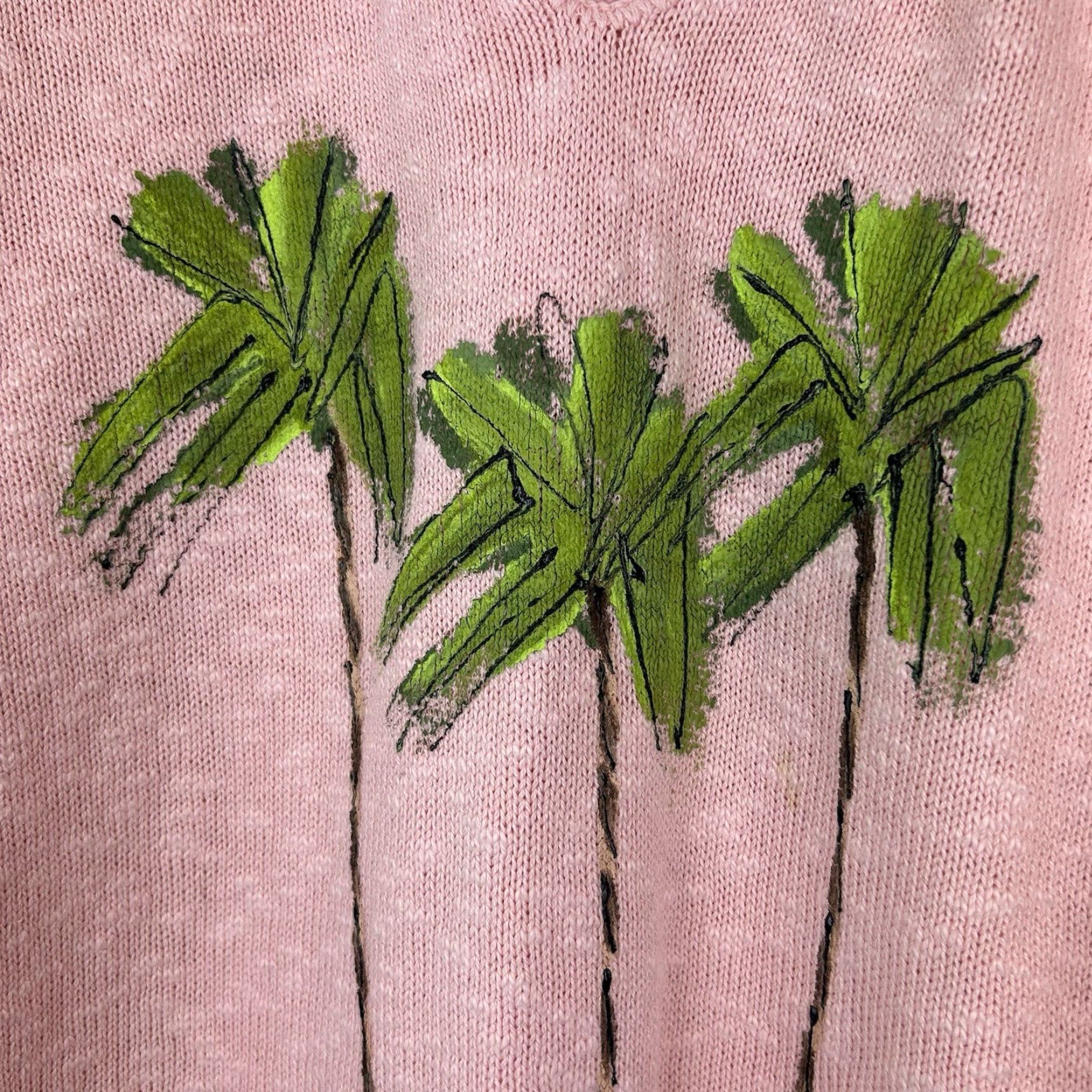 Vintage VINTAGE Victoria Tropical Sweater Women L Pink Knit Cardigan 3D Embroidered Sequin Size L / US 10 / IT 46 - 3 Thumbnail