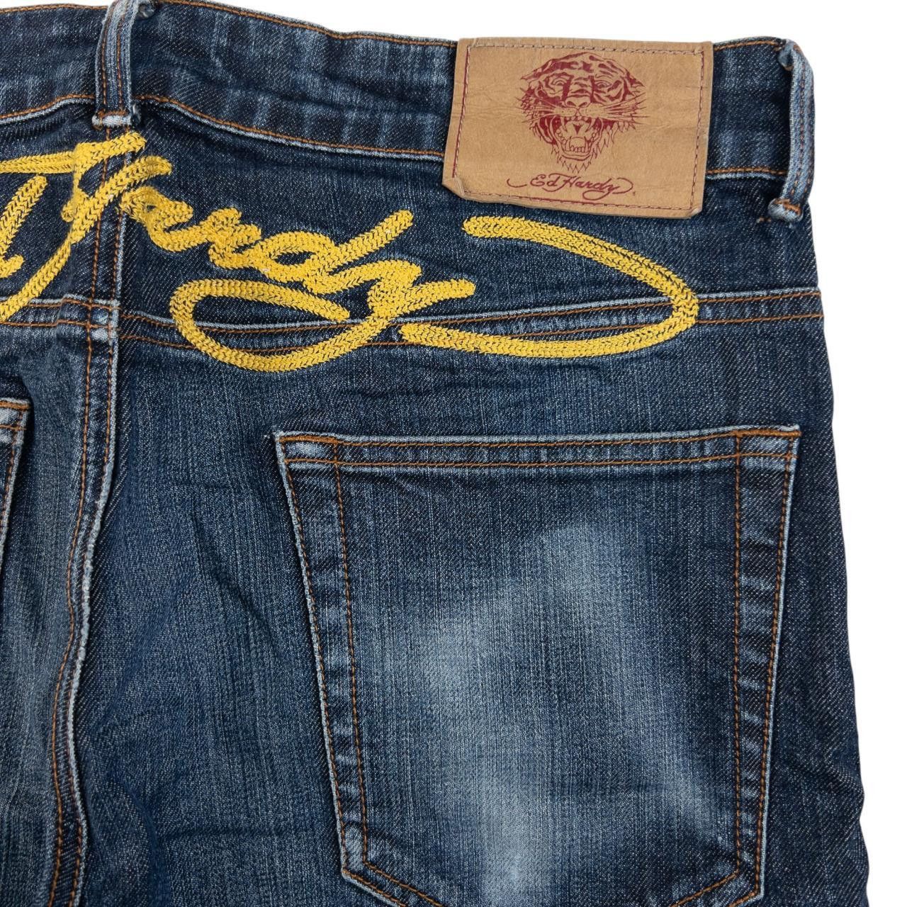 Ed Hardy Vintage Ed Hardy Embroidered Denim Jeans Size W33 Size US 33 - 6 Thumbnail
