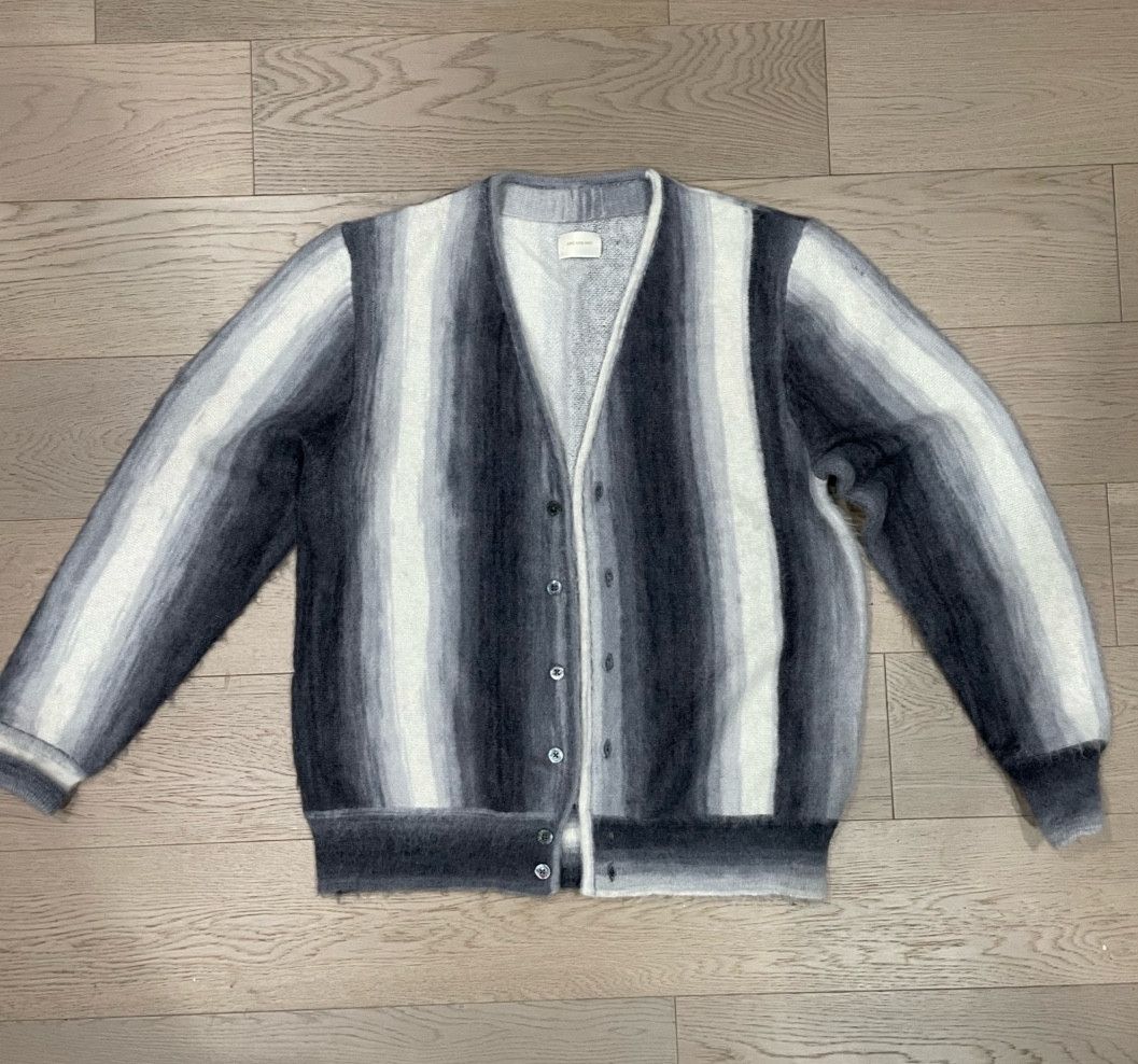 Pre-owned Aimé Leon Dore Ombre Mohair Cardigan In Black/white