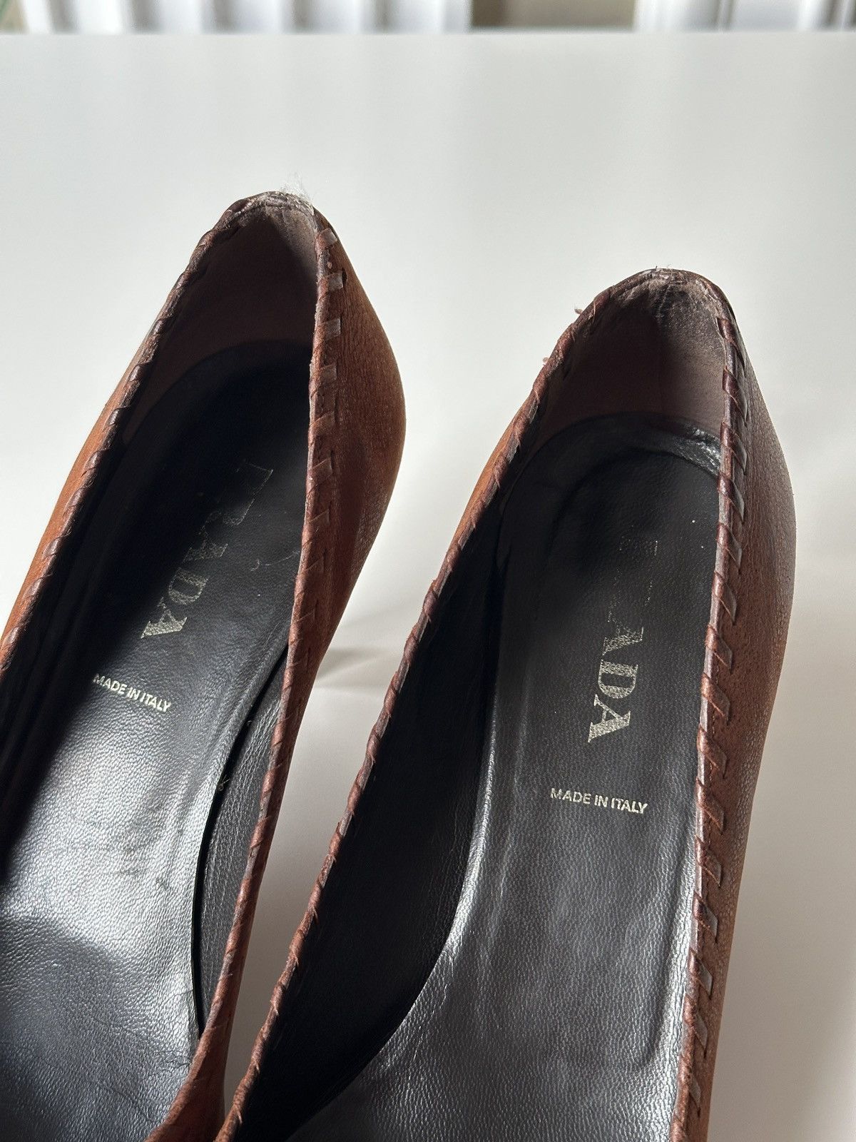Prada PRADA Kitten Heels Grunge Brown Leather size 37 / US 7 Y2K Size US 7 / IT 37 - 4 Thumbnail