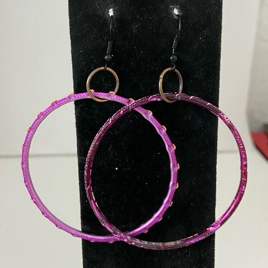 Handmade purple earrings Size ONE SIZE - 1 Thumbnail