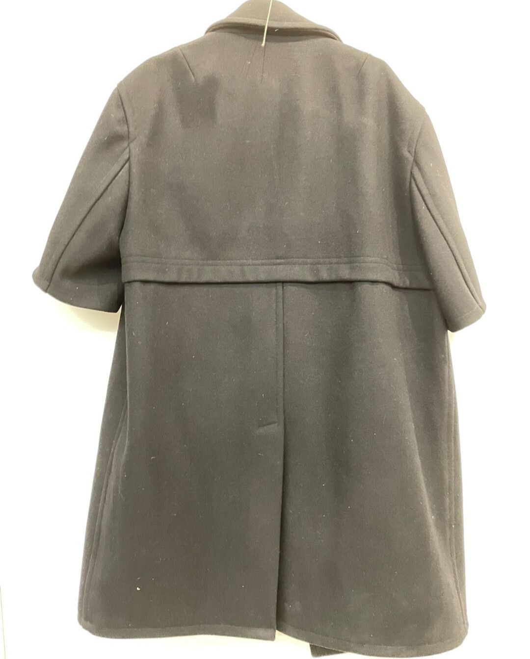 Raf Simons FW16Black Oversized shortsleeved Wool Car Coat