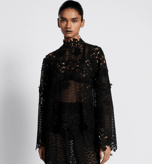 Dior o1w1db11225 421B15 Blouse with Stand Collar in Black Size M / US 6-8 / IT 42-44 - 5 Thumbnail