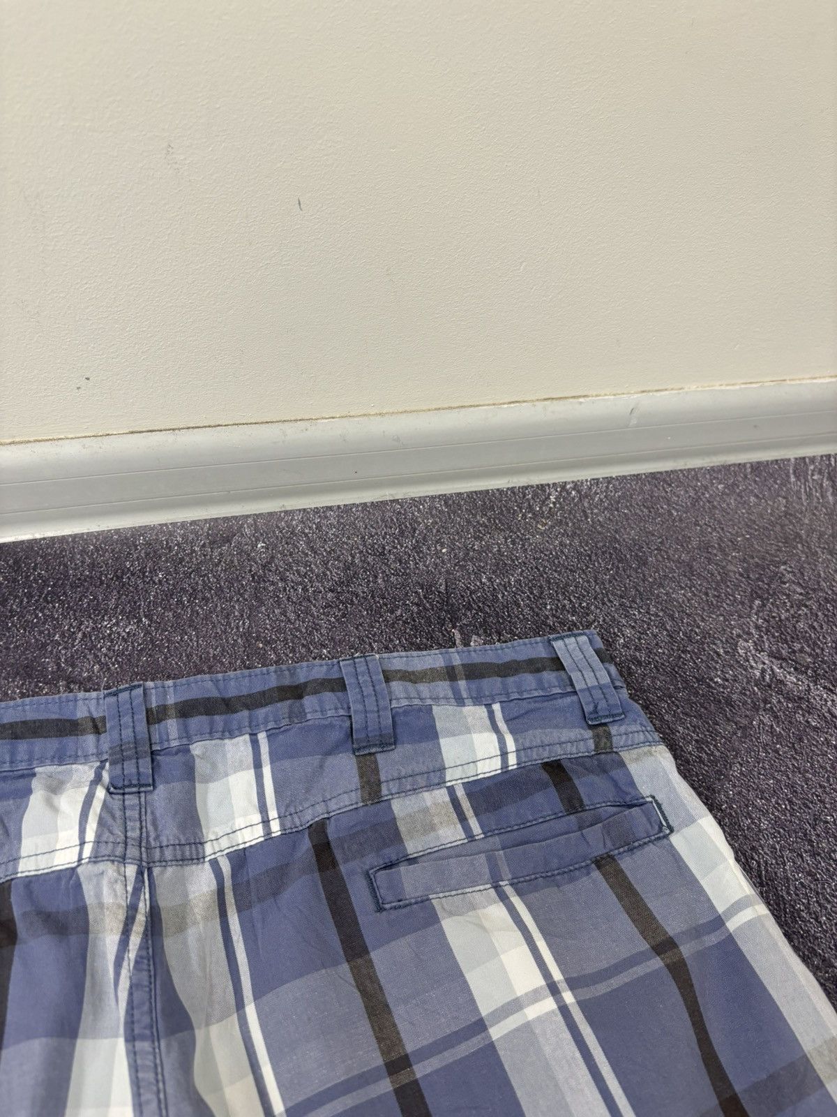 Vintage Vintage Wrangler USA Blue Check Utility Hype Cargo Shorts Size US 38 / EU 54 - 14 Thumbnail