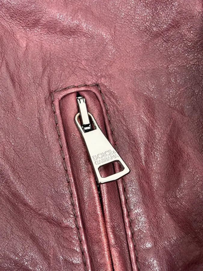 Dolce & Gabbana AW2011 Dolce & Gabbana Bordeaux Red Leather Jacket Size US L / EU 52-54 / 3 - 11 Thumbnail