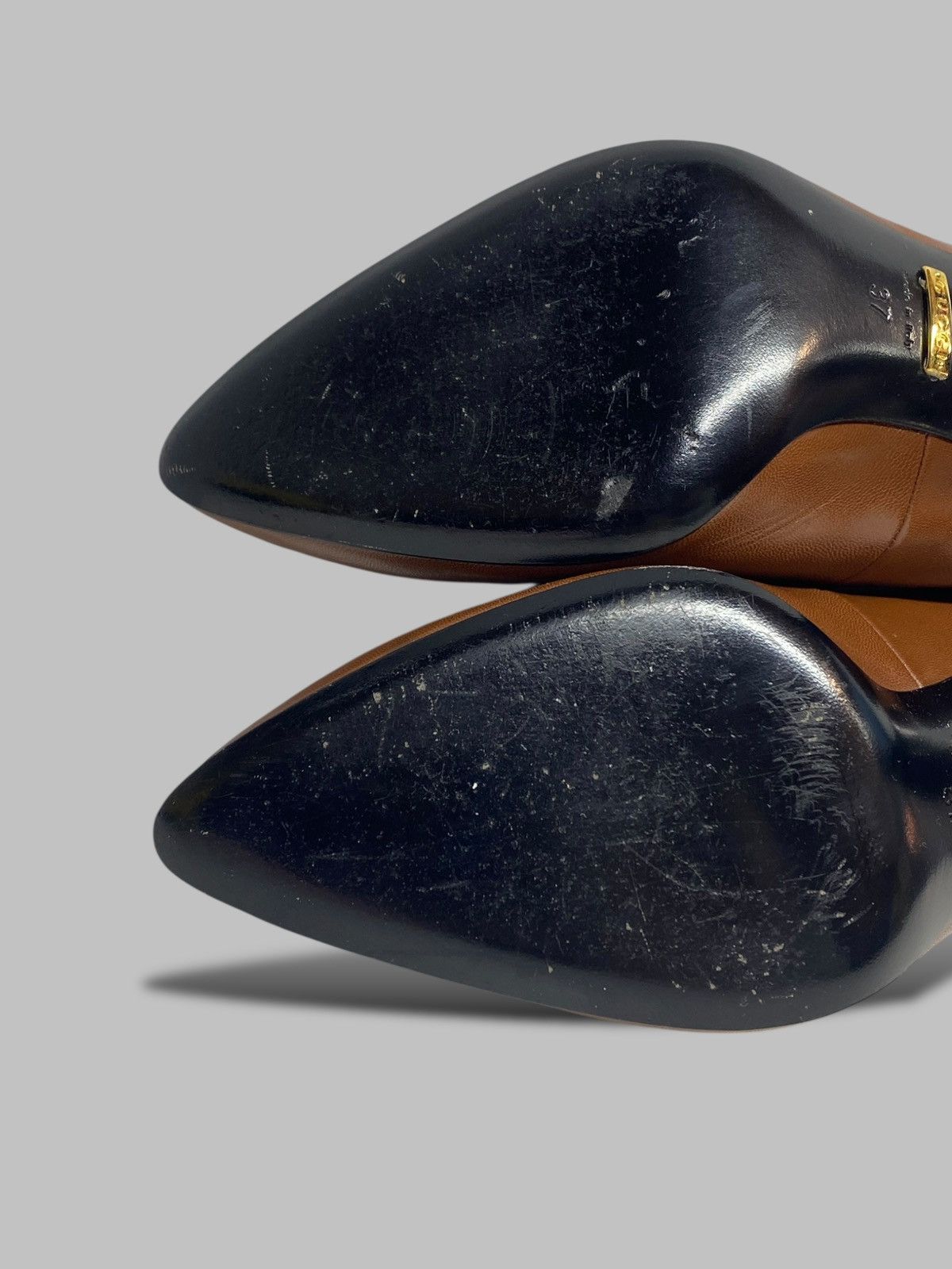 Gucci Gucci Brown Leather Blanca Pointed Toe Pump Heels RRP 700$ Size US 7 / IT 37 - 15 Thumbnail