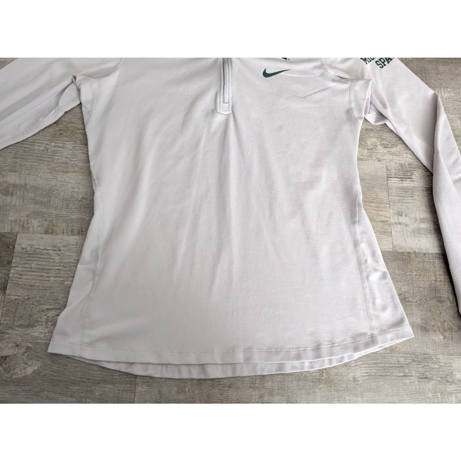 Nike Nike Dri-Fit Womens Michigan State Spartans Q Zip Pullover Running Top Shirt Activewear M Light Gray Green Size M / US 6-8 / IT 42-44 - 7 Thumbnail