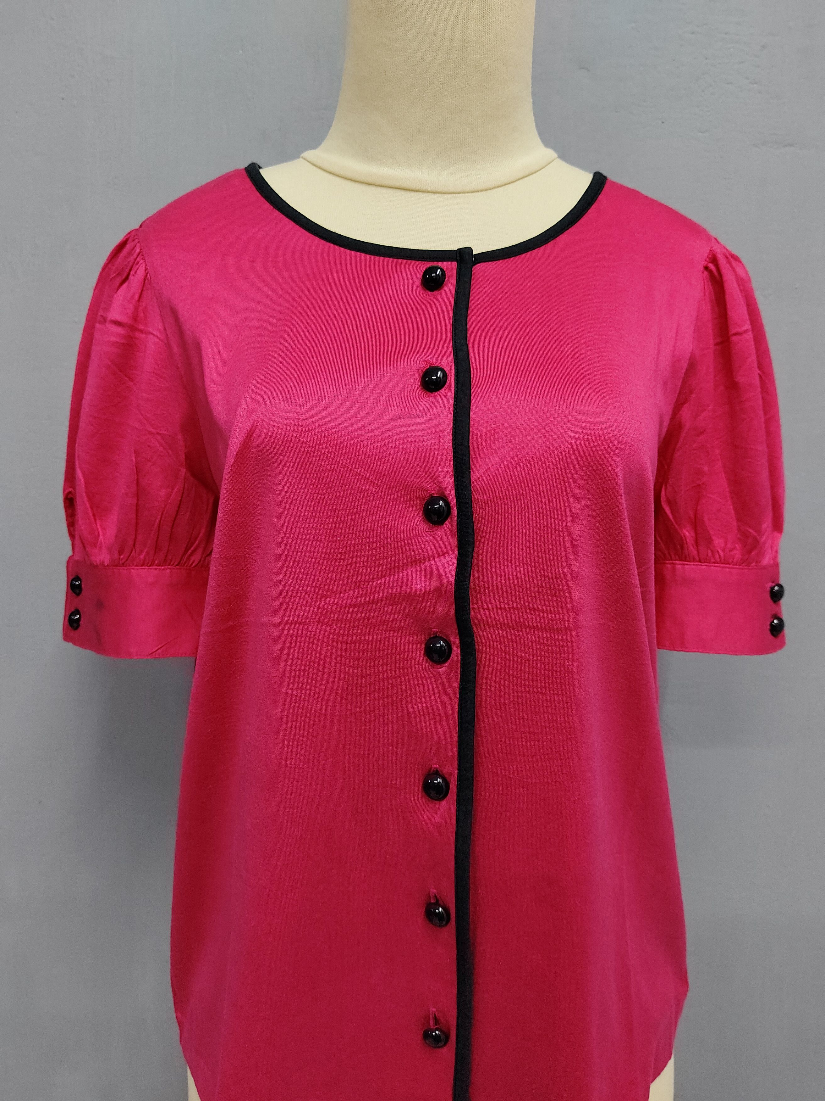 Yves Saint Laurent 90s YSL- Parisian Glam Retro Shiny Minimal Elegant Blouse Size M / US 6-8 / IT 42-44 - 2 Thumbnail