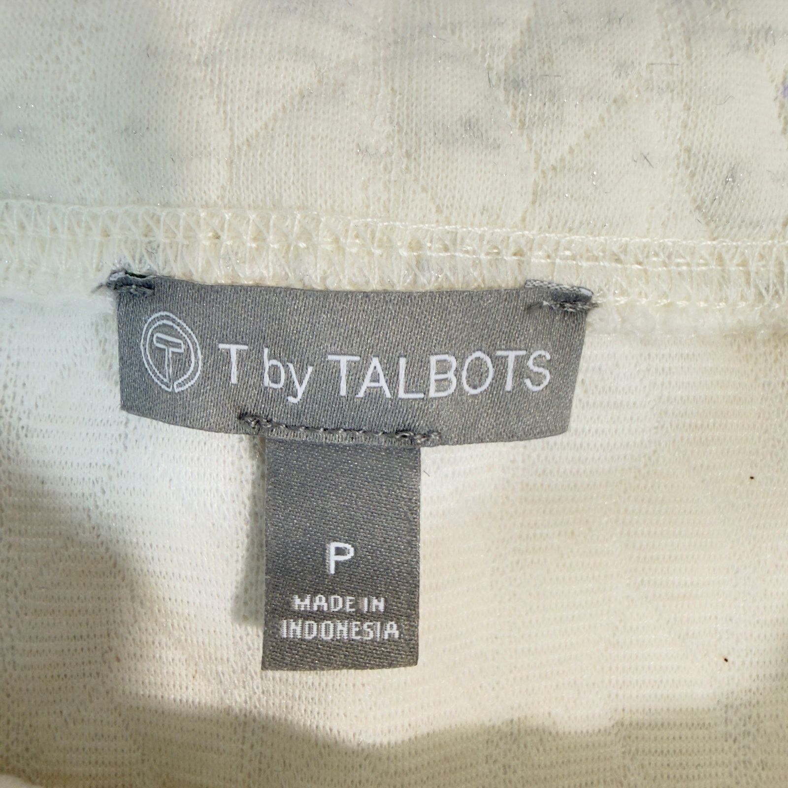 Talbots T by Talbots Sweater P Petite Winter White Quilted Metallic Size XS / US 0-2 / IT 36-38 - 3 Thumbnail