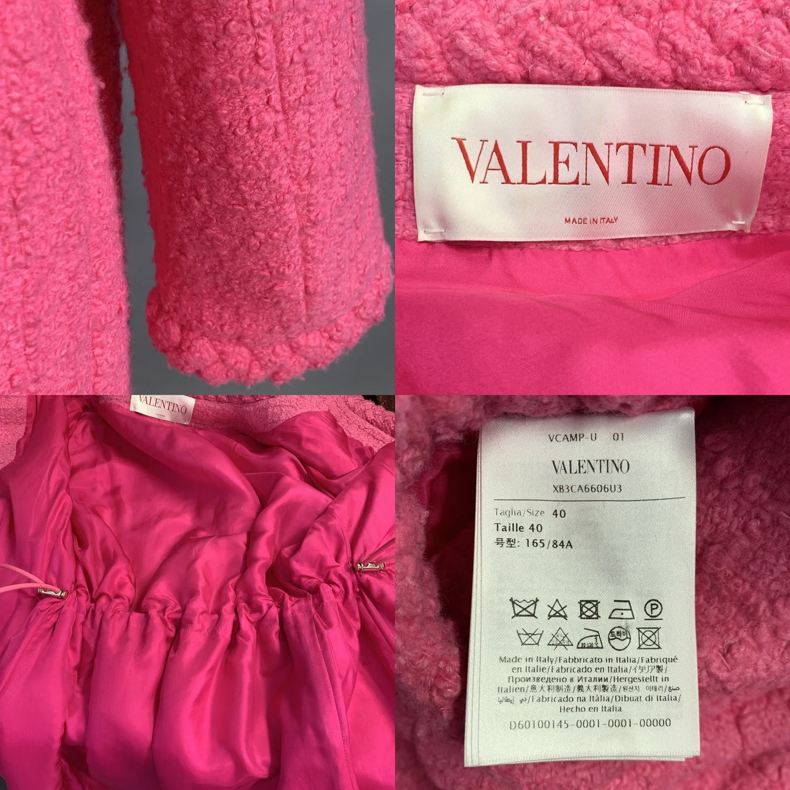Valentino VALENTINO 2021 Oversized Jacket Pink Wool Silk Tweed Size S Women Size S / US 4 / IT 40 - 8 Thumbnail