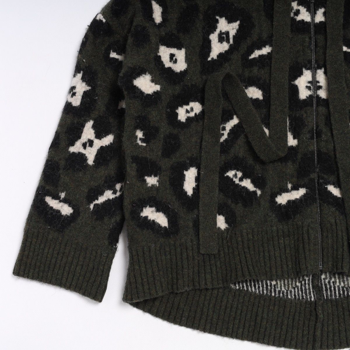 Zadig & Voltaire Zadig Voltaire Lennox Wool Zip Sweater Camo Green Leopard Size M / US 6-8 / IT 42-44 - 2 Thumbnail