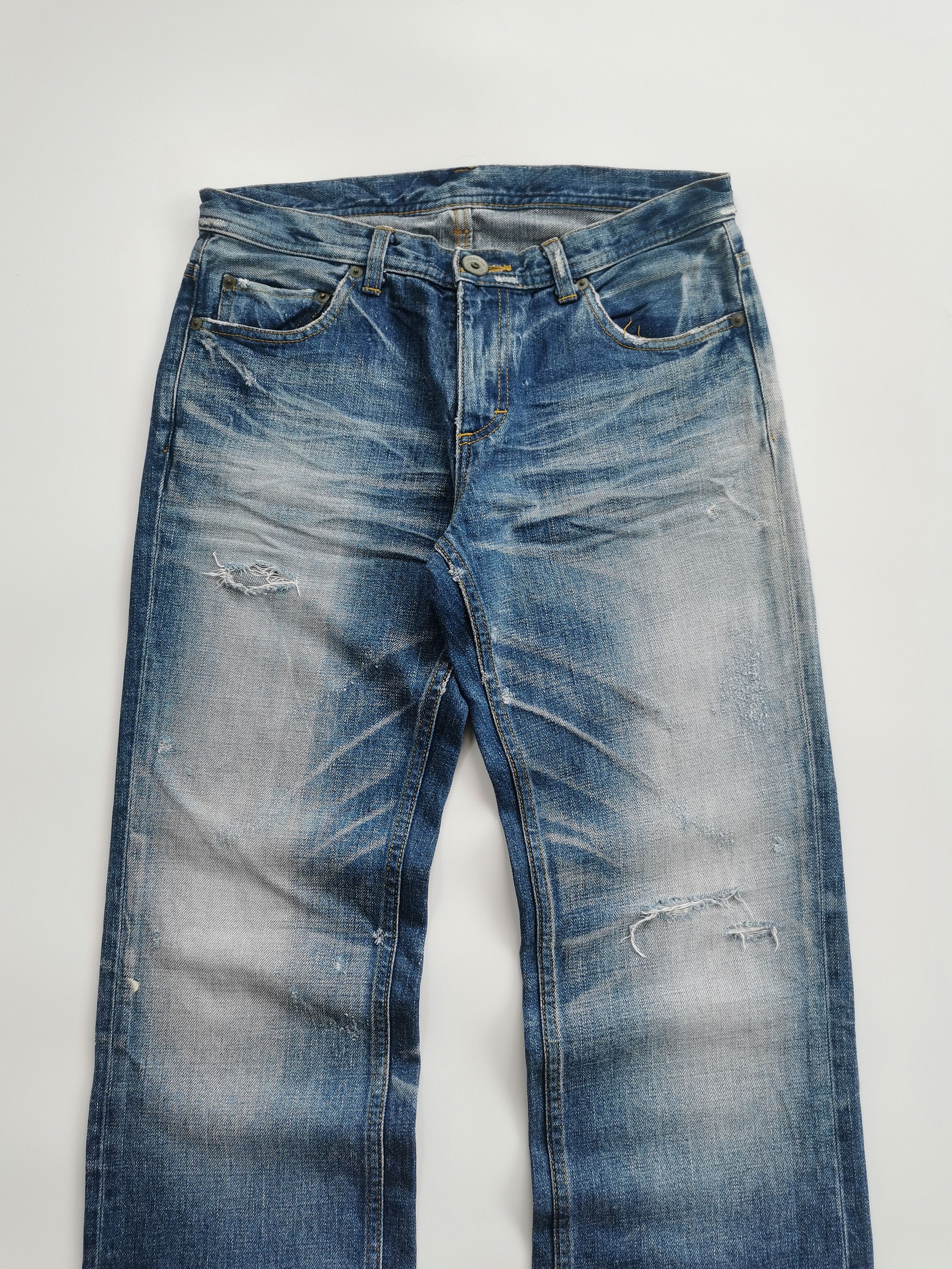 Full Count & Co. Flare Dresslave Distressed Faded Denim Jeans Like Fullcount Size US 30 / EU 46 - 9 Thumbnail