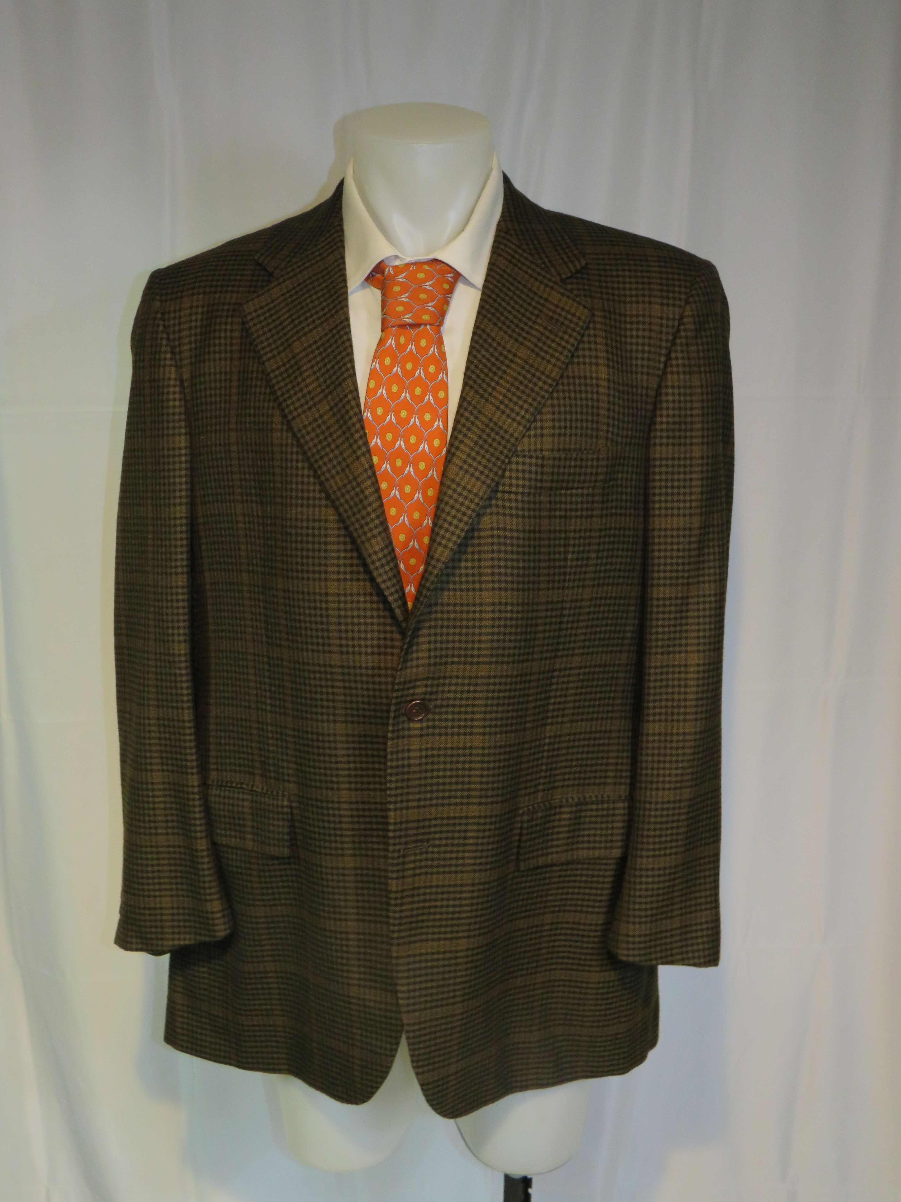 Kiton Vintage Brown Plaid 100% Cashmere Three Button Blazer 46L Size 46L - 1 Thumbnail