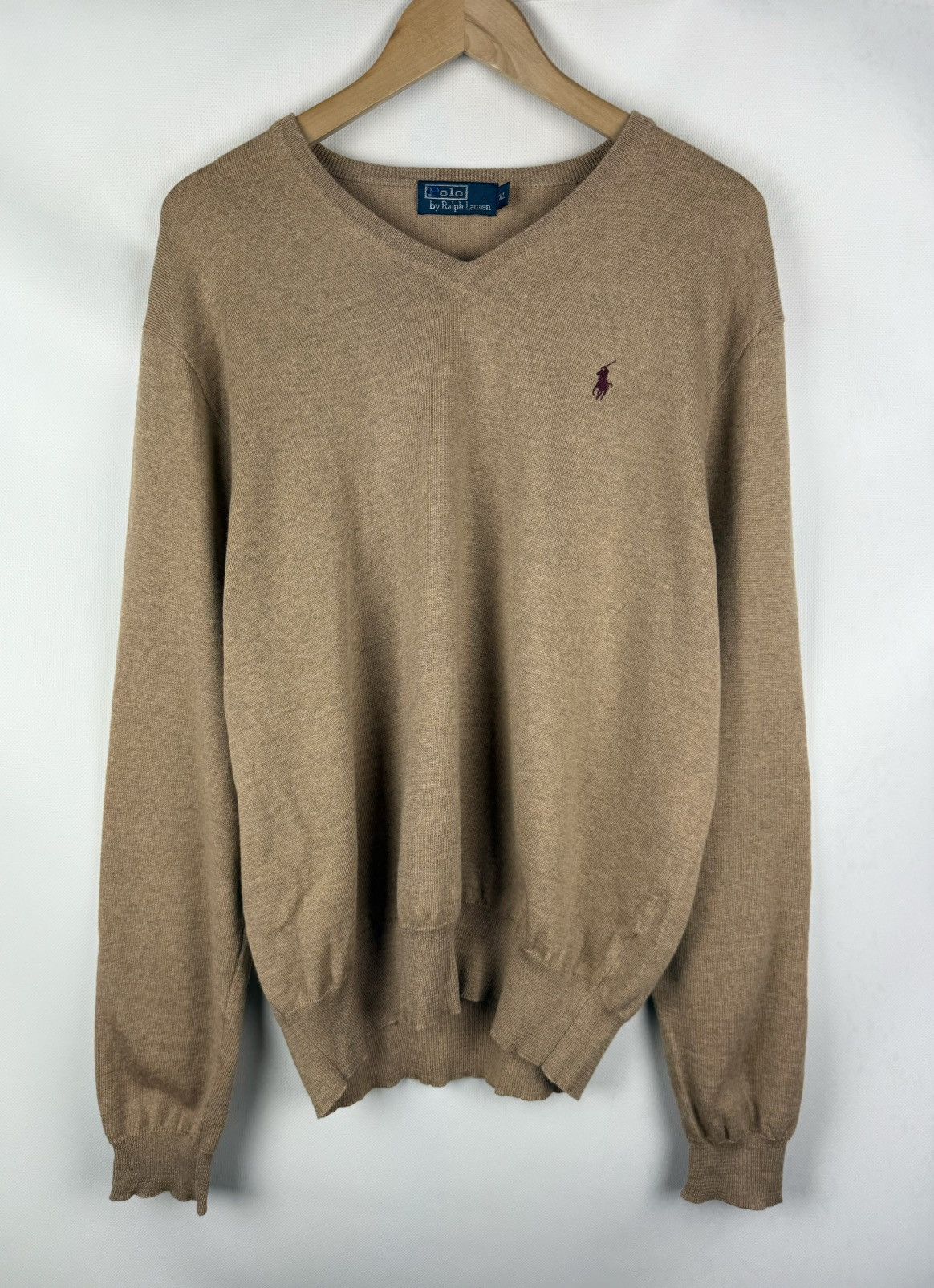 Polo Ralph Lauren Polo By Ralph Lauren Vintage Wool V-neck Sweater Pullover Size US XL / EU 56 / 4 - 1 Thumbnail