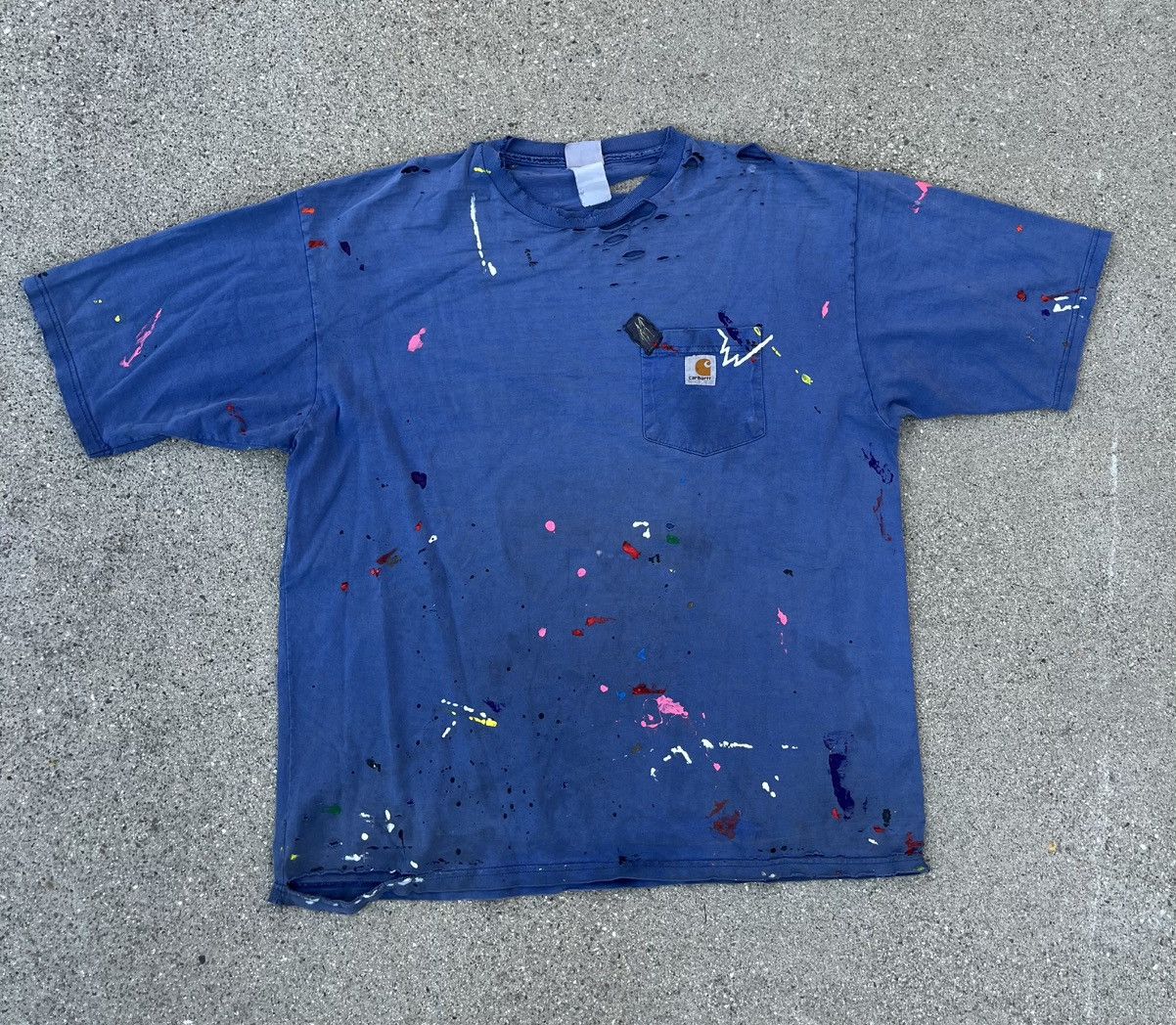 Carhartt Vintage Custom Carhartt T-Shirt Thrashed Distressed Pocket Size US XL / EU 56 / 4 - 1 Thumbnail