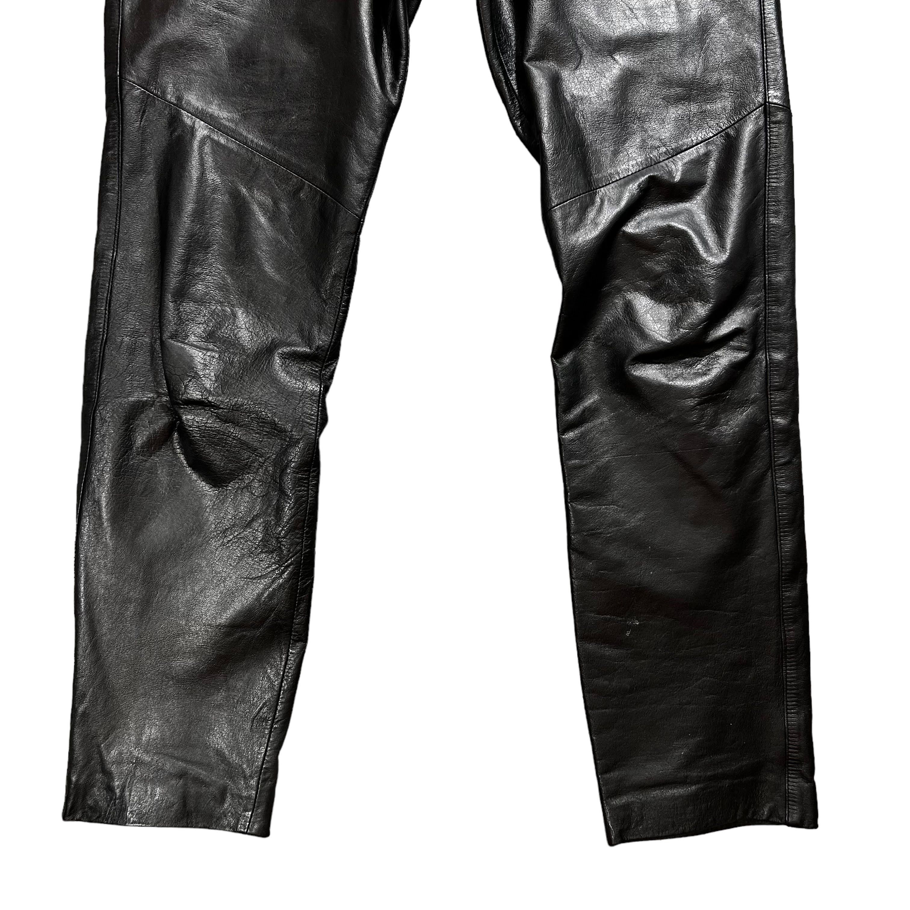 Leather × Vintage Vintage Black Leather Women's Pants Slim W28L30 Size 28" / US 6 / IT 42 - 6 Thumbnail