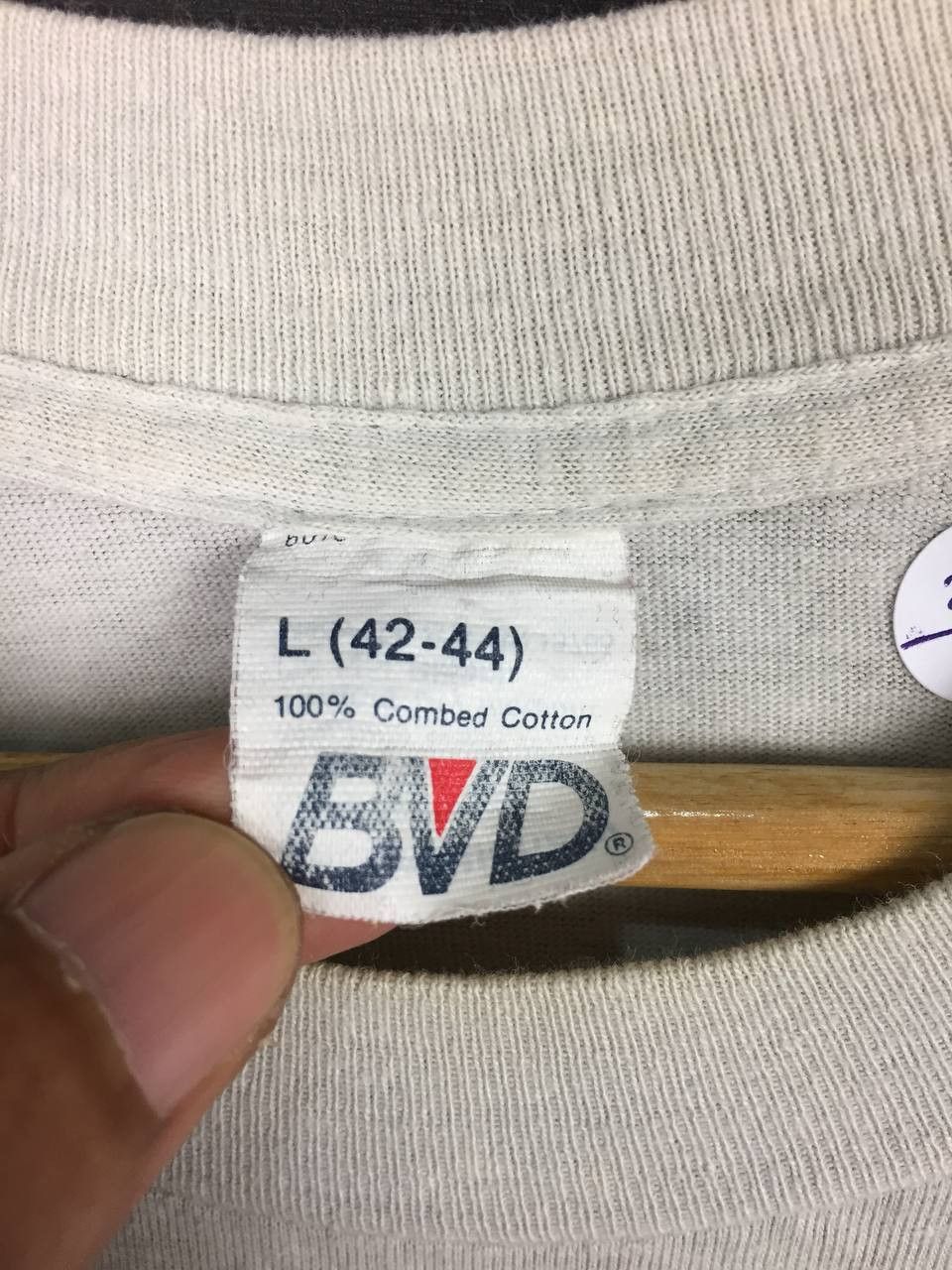 Vintage Vtg 90s BVD Made In Usa Combed Cotton Plain Pocket Tee Size US L / EU 52-54 / 3 - 17 Thumbnail