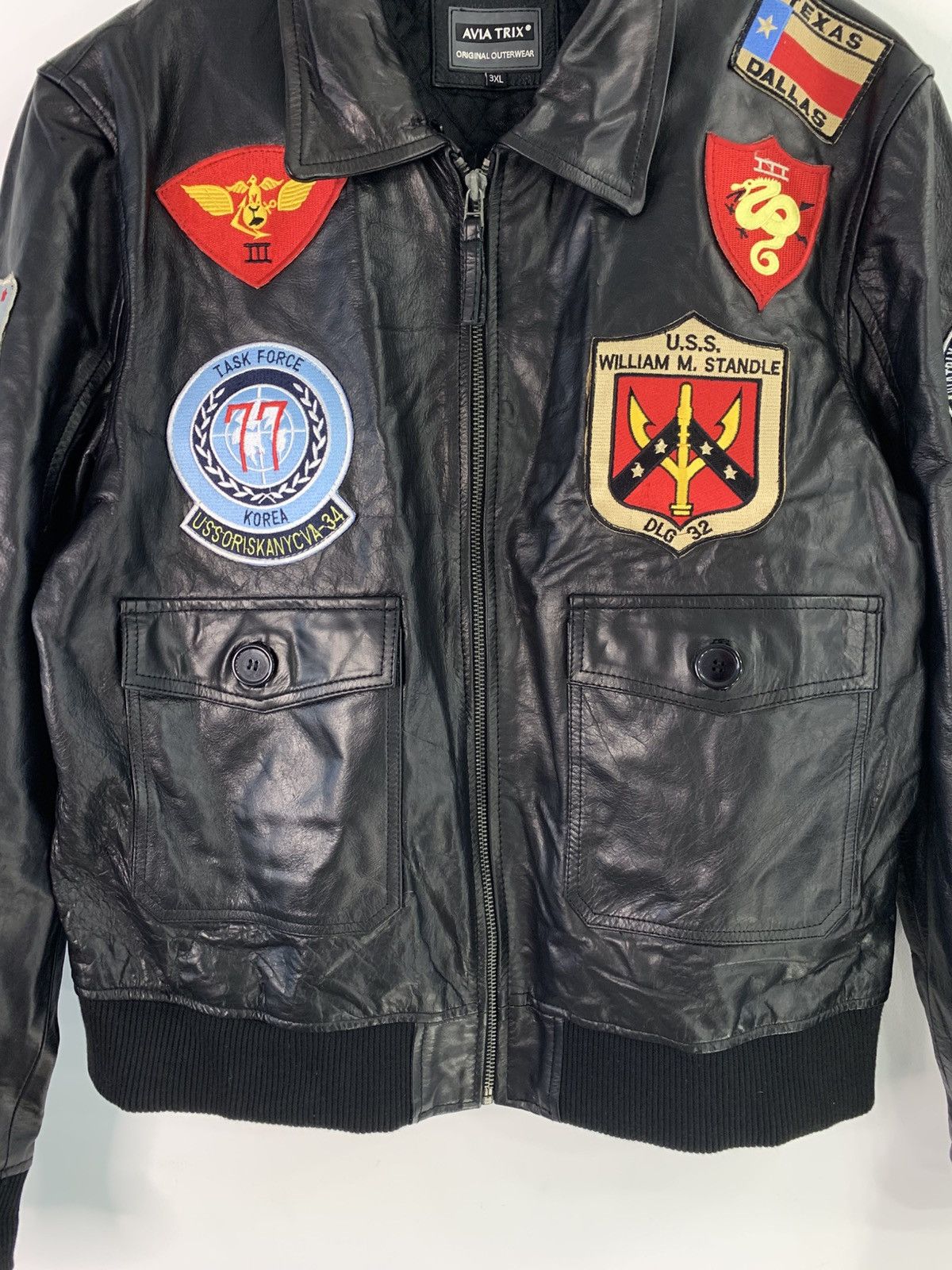 Leather × Vintage Aviatrix Top Gun Navy G-1 Leather Bomber Jacket XXL Size Size US XXL / EU 58 / 5 - 9 Thumbnail