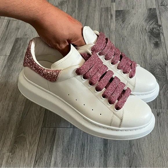 Glitter Sneakers Mcqueen Oversized Alexander Mcqueen Rosa
