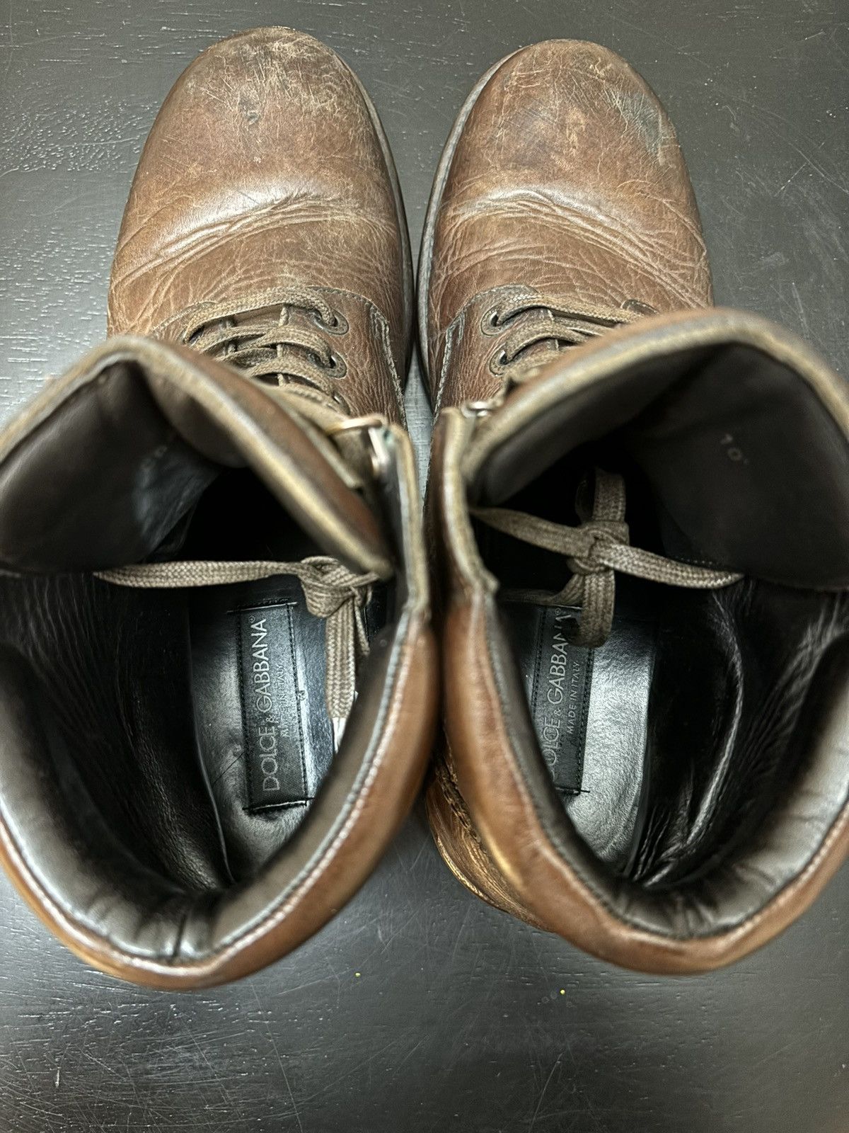 Dolce & Gabbana Dolce & Gabbana Stamped Leather Boots Brown Size US 10 / EU 43 - 8 Thumbnail