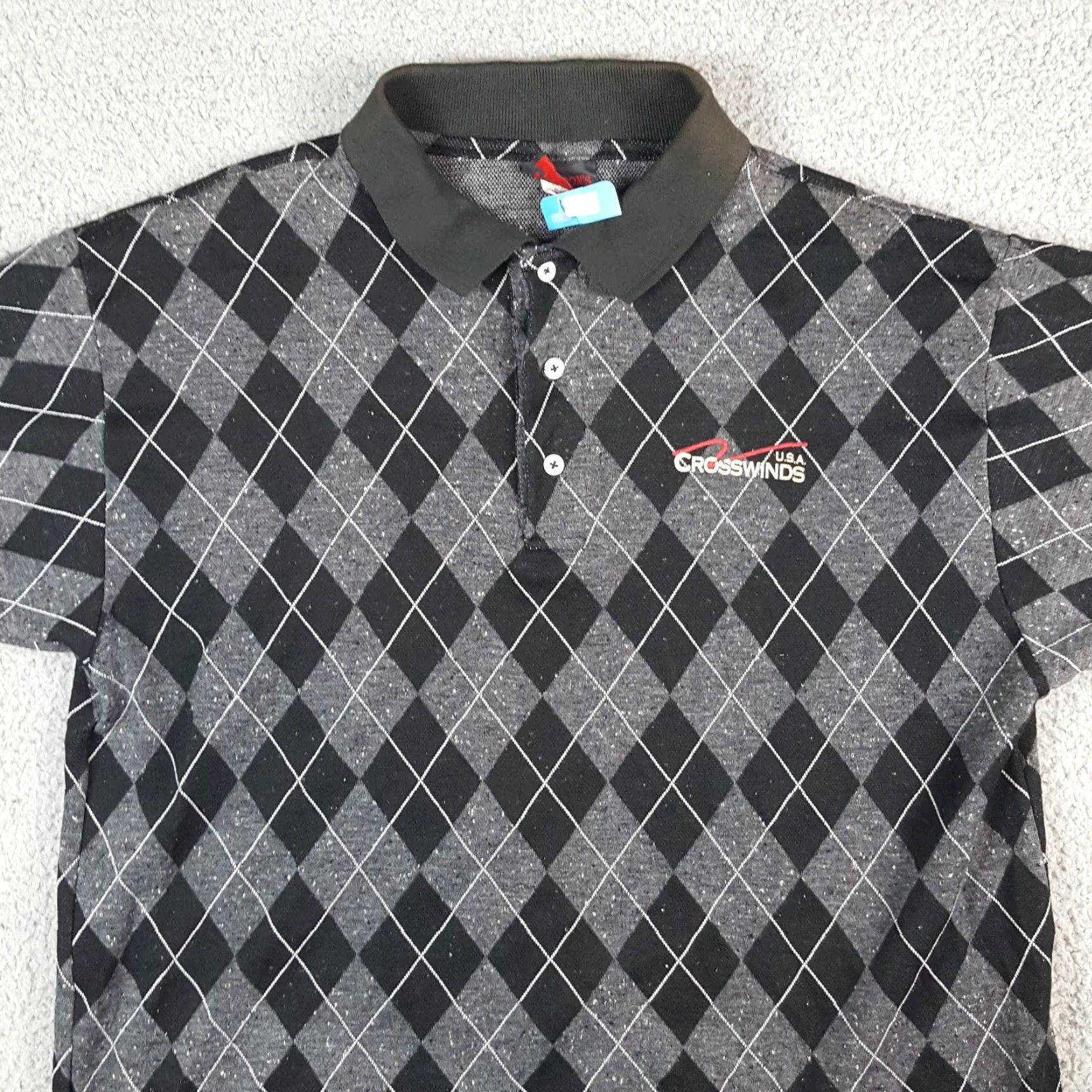 Vintage VINTAGE Cameron's Collection Polo Shirt Men M Gray Argyle Diamond Collared Button Golf Short Sleeve 90s Preppy Vintage Shirt Size US M / EU 48-50 / 2 - 2 Thumbnail