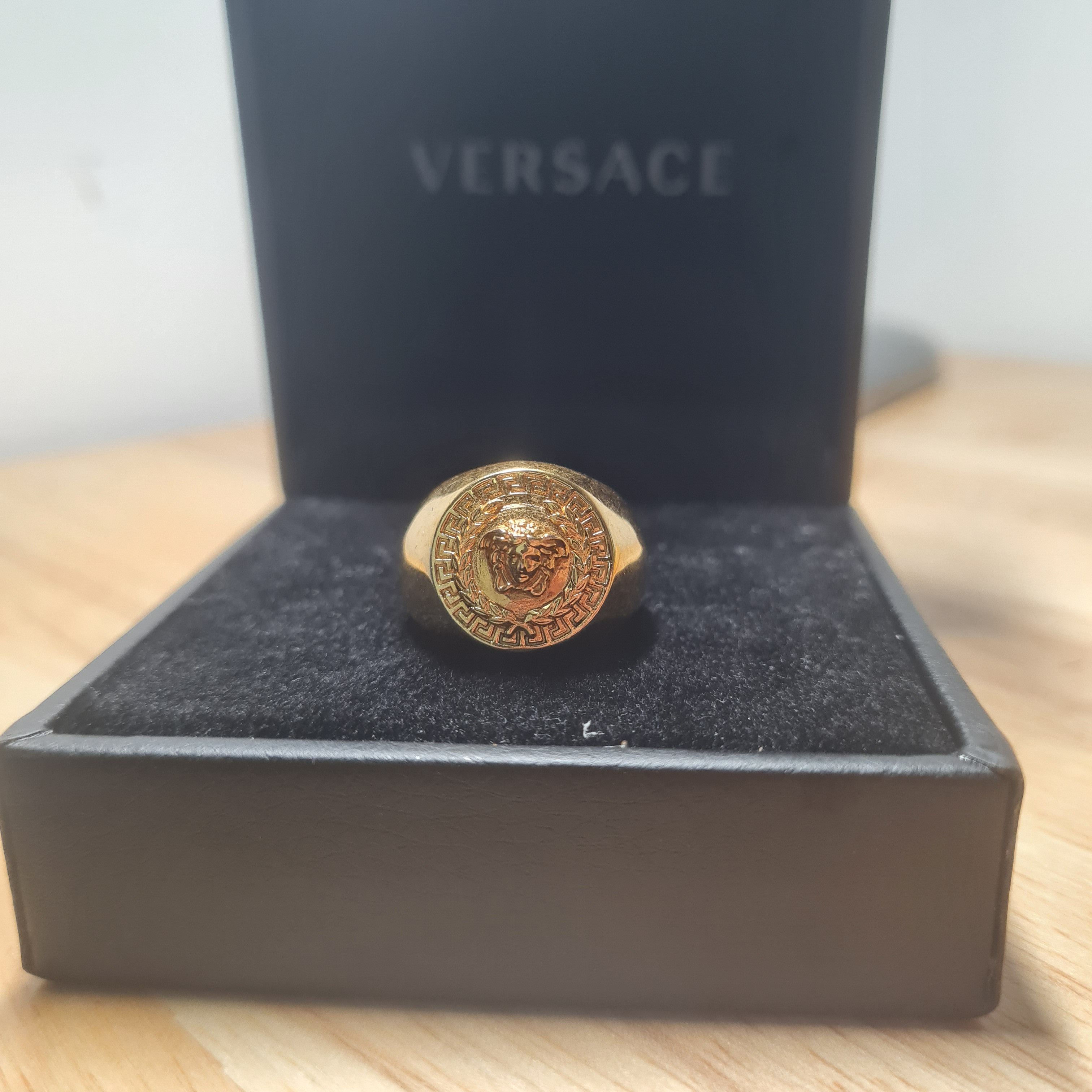 Versace Versace SSENSE Exclusive Gold Medusa Laurel Ring Size 8 Grailed