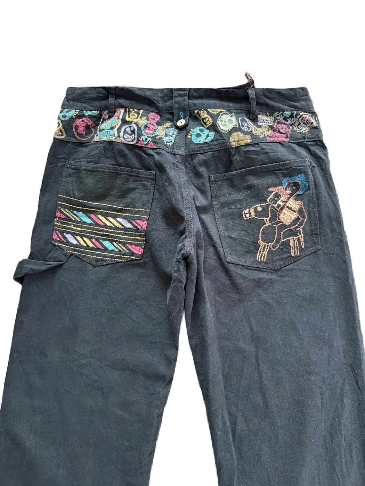 Japanese Brand Japan Brand CBus Trip Skull Suspender Pants Kapital Style Size US 34 / EU 50 - 6 Thumbnail