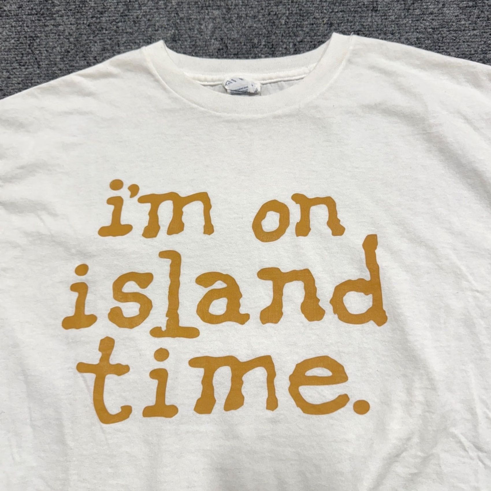 Vintage Delta Pro Weight Island Time T-Shirt Men's Large Tybee Island 100% Cotton White Size US L / EU 52-54 / 3 - 5 Thumbnail
