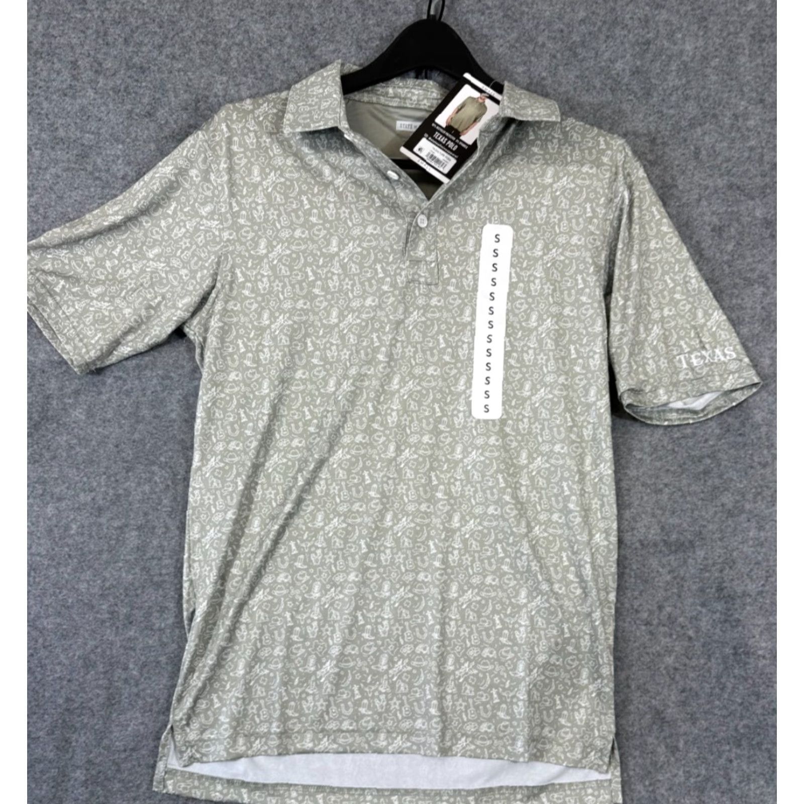 Vintage State Of Mine Texas Performance Golf Polo Shirt Mens S Green Short Sleeve NWT Size US S / EU 44-46 / 1 - 3 Thumbnail
