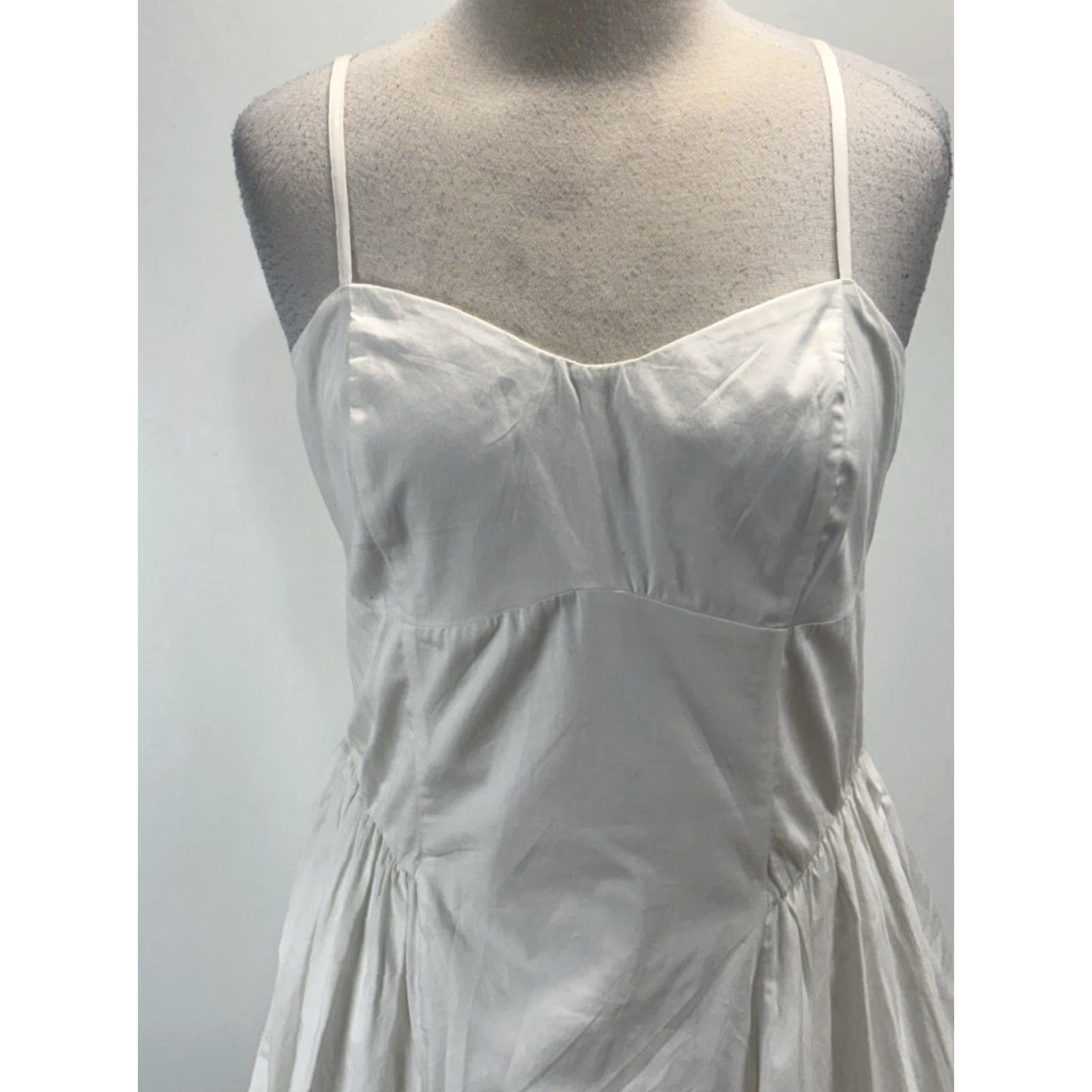 Abercrombie & Fitch Abercrombie Maxi Dress Women’s L White Dipped Waist Open Back Beach Flowy Size L / US 10 / IT 46 - 6 Thumbnail