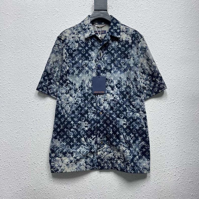 Louis Vuitton Louis Vuitton Tapestry full print denim short sleeve shirt Size US S / EU 44-46 / 1 - 1 Thumbnail