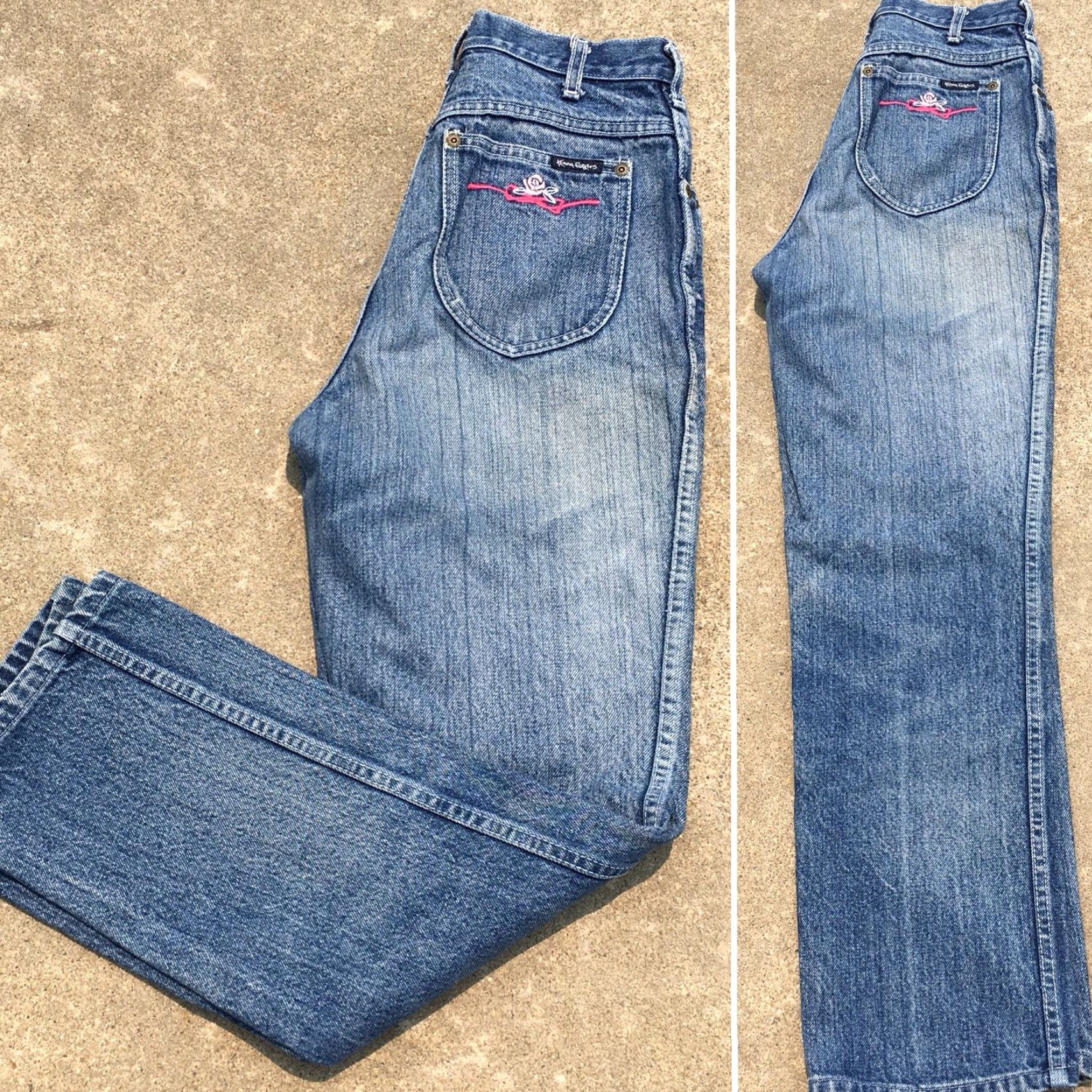Vintage VINTAGE Kenny Rogers Western Collection By Karman Jeans High Waist Size 10 27 in Denim Blue 1980s Womens Jeans Cowgirl Authentic Original Size 32" / US 10 / IT 46 - 2 Thumbnail