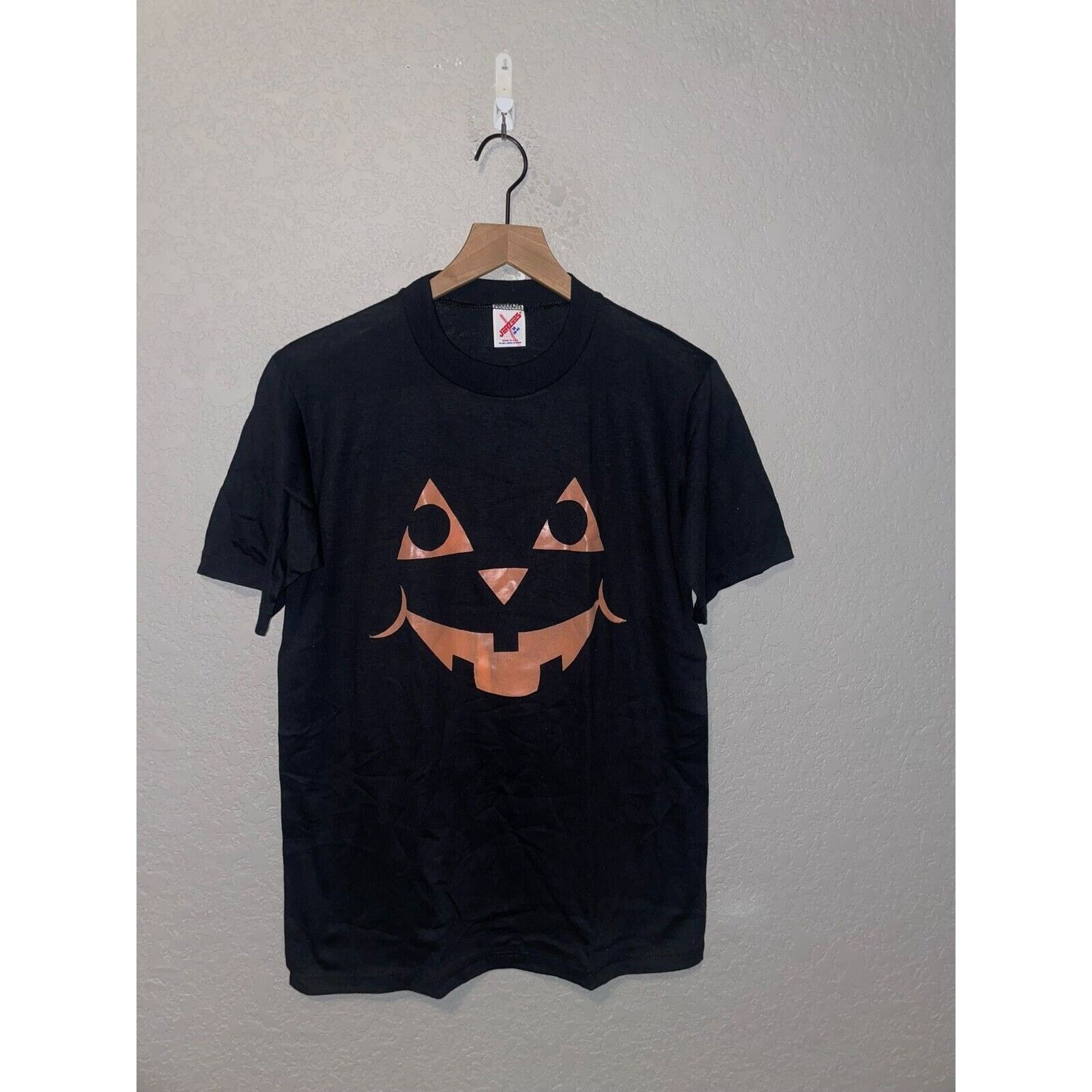 Jerzees 1980s Halloween Jackolantern Pumpkin Black Shirt 80s VTG M Size US M / EU 48-50 / 2 - 1 Thumbnail