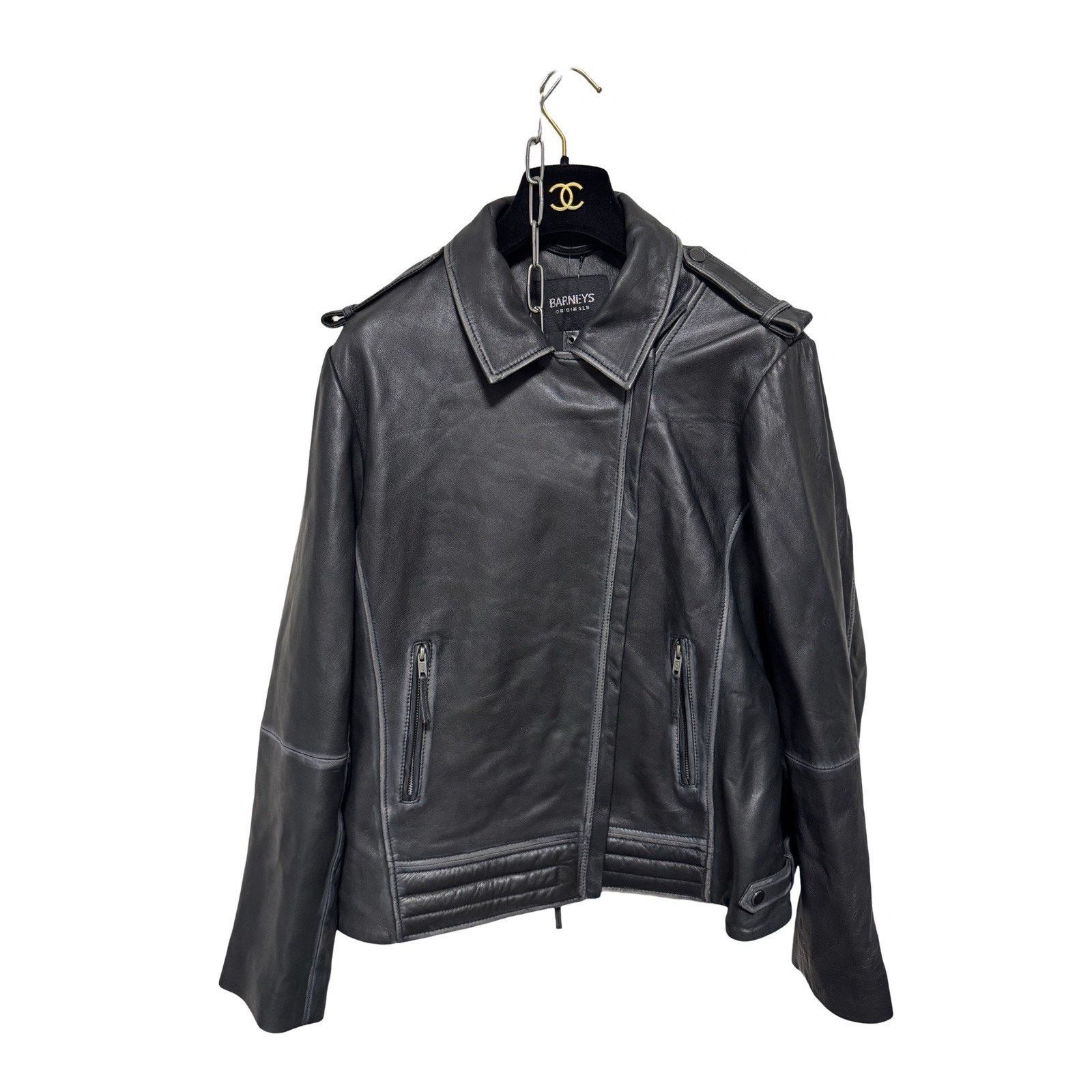 Barneys New York NWT Barney's Originals Women's Leather Jacket Black Size 20 Size 3XL / US 20-22 - 14 Thumbnail