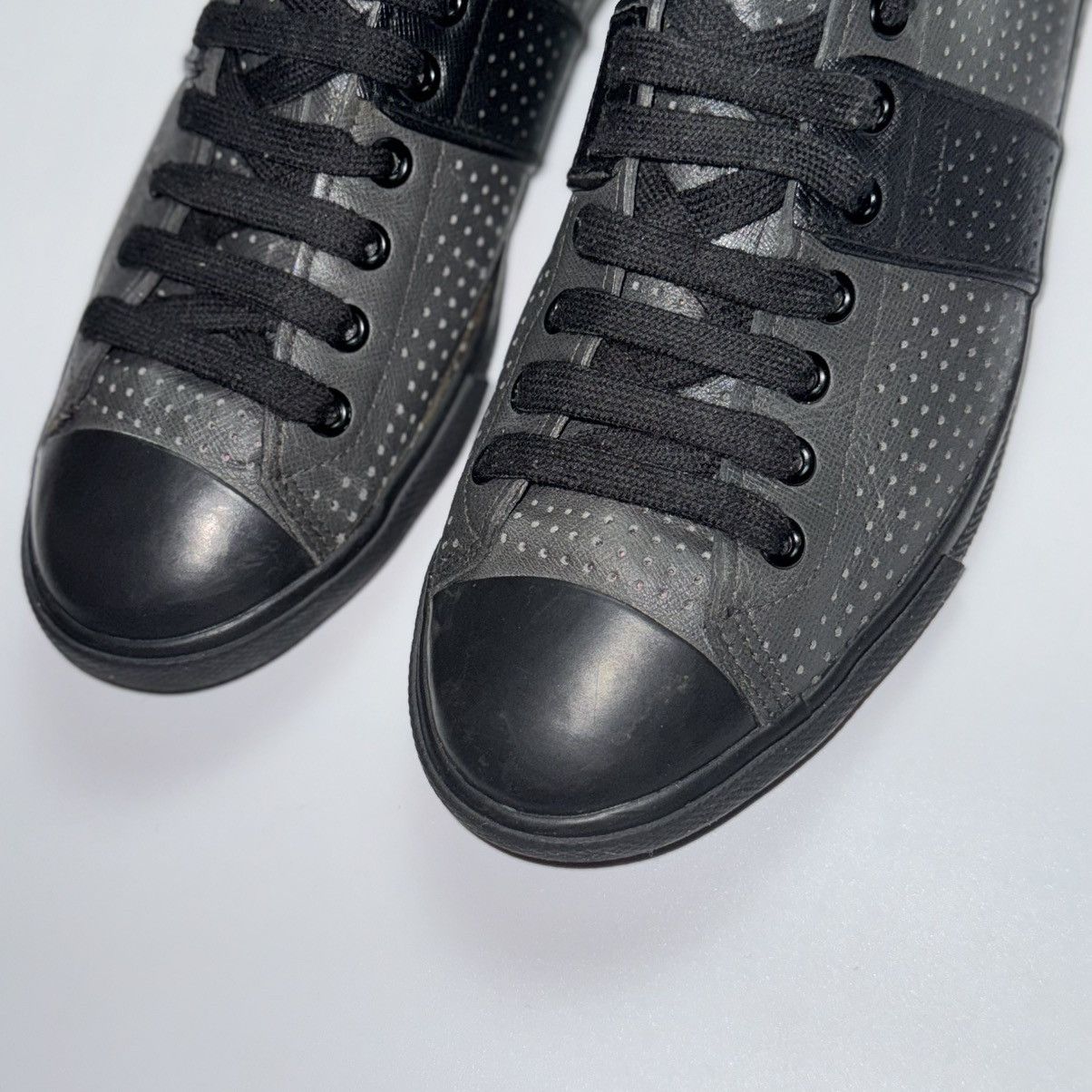 Prada PRADA Dark Grey Saffiano Sneakers 8.5 Size US 7.5 / EU 40-41 - 11 Thumbnail