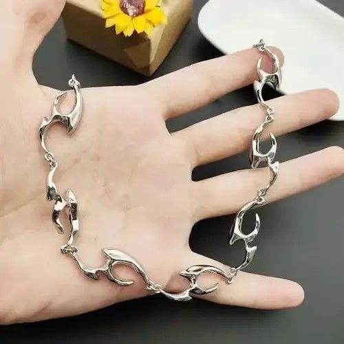 High Sport × Jewelry Tribal Chrome Chain Silver Goth Vibe Necklace Size ONE SIZE - 3 Thumbnail