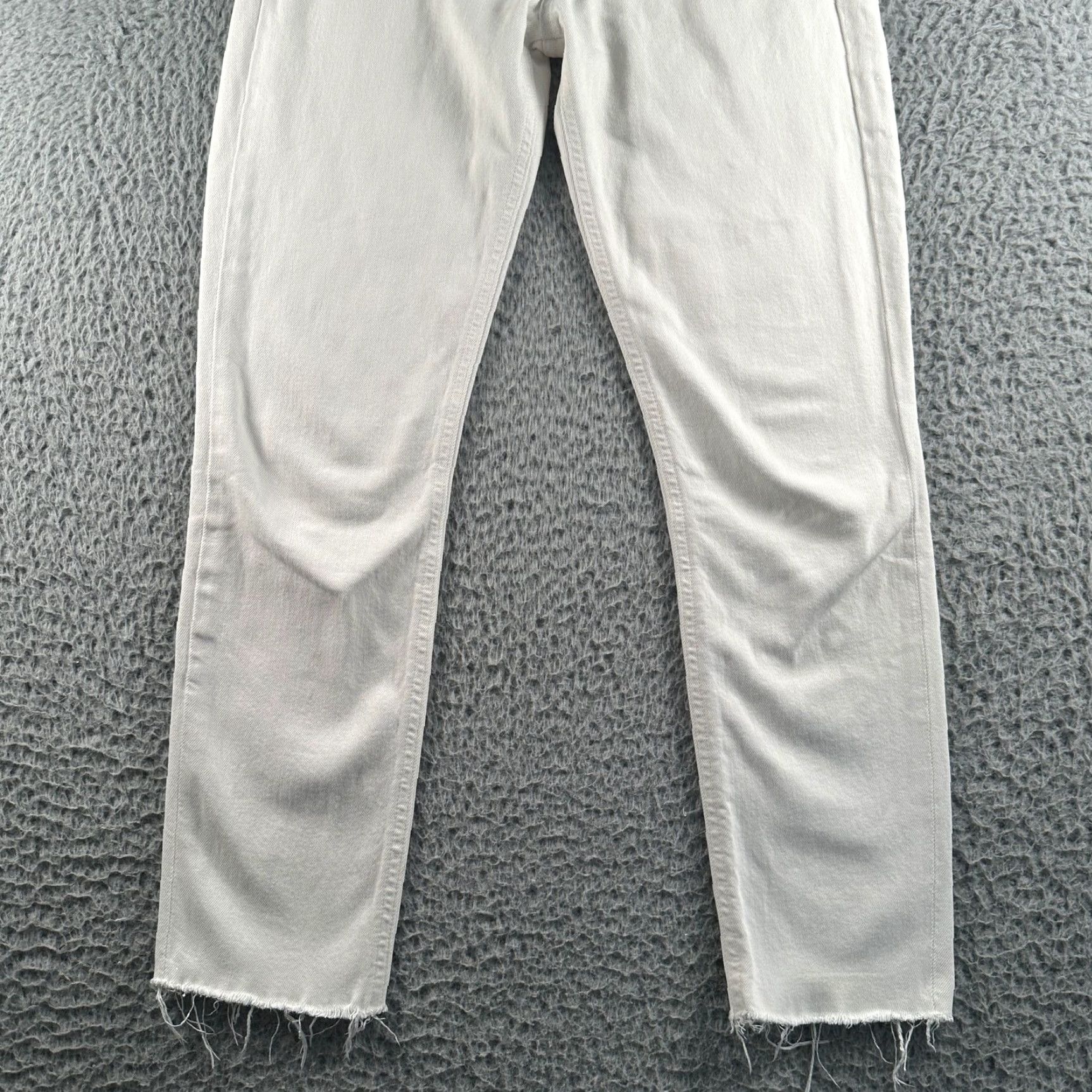 Agolde AGOLDE Jeans Womens 27 Nico High Rise Ankle Button Fly Raw Hem Slim White Size 27" / US 4 / IT 40 - 3 Thumbnail