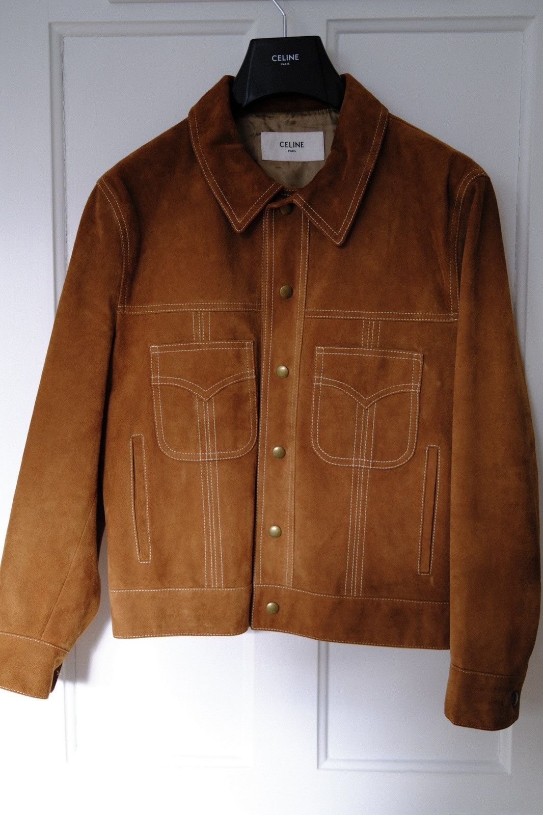 CELINE - HEDI SLIMANE - AW20 70s TRUCKER JACKET IN SUEDE