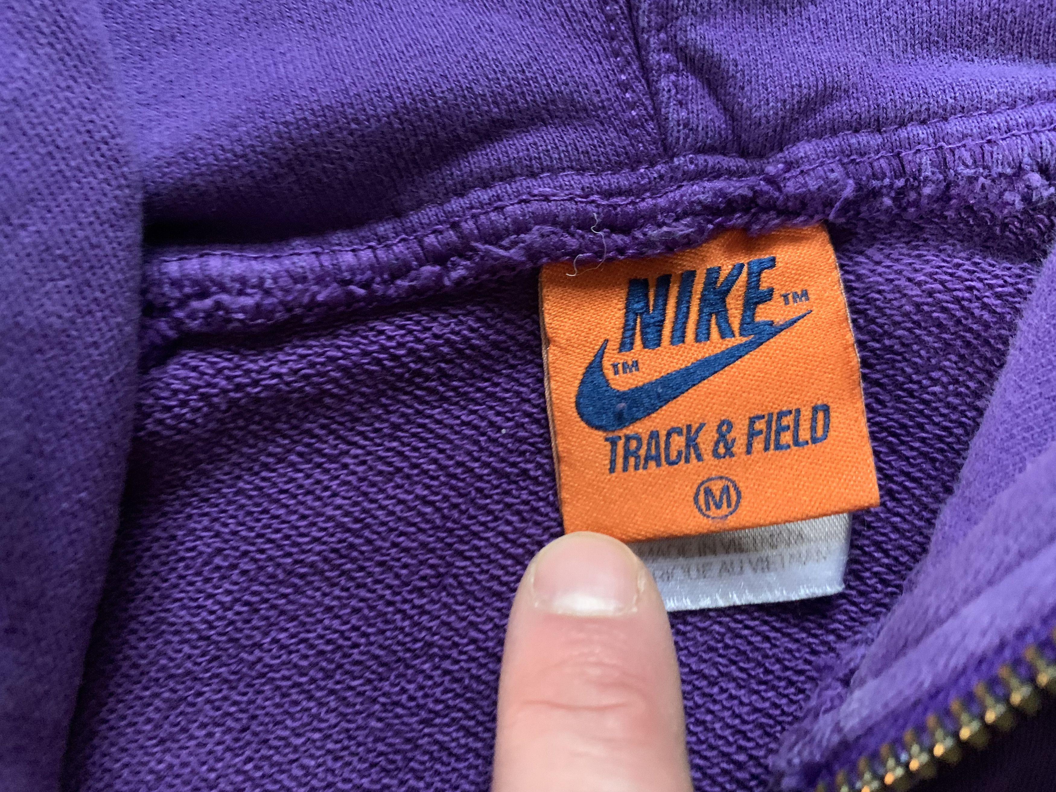 Nike × Vintage Vintage Nike Track & Field Multi Swoosh Hoodie Size US M / EU 48-50 / 2 - 6 Thumbnail