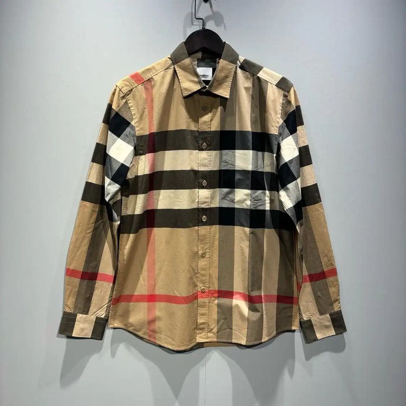 Burberry Burberry Brown Cotton Long Sleeve Shirt Size US M / EU 48-50 / 2 - 1 Thumbnail