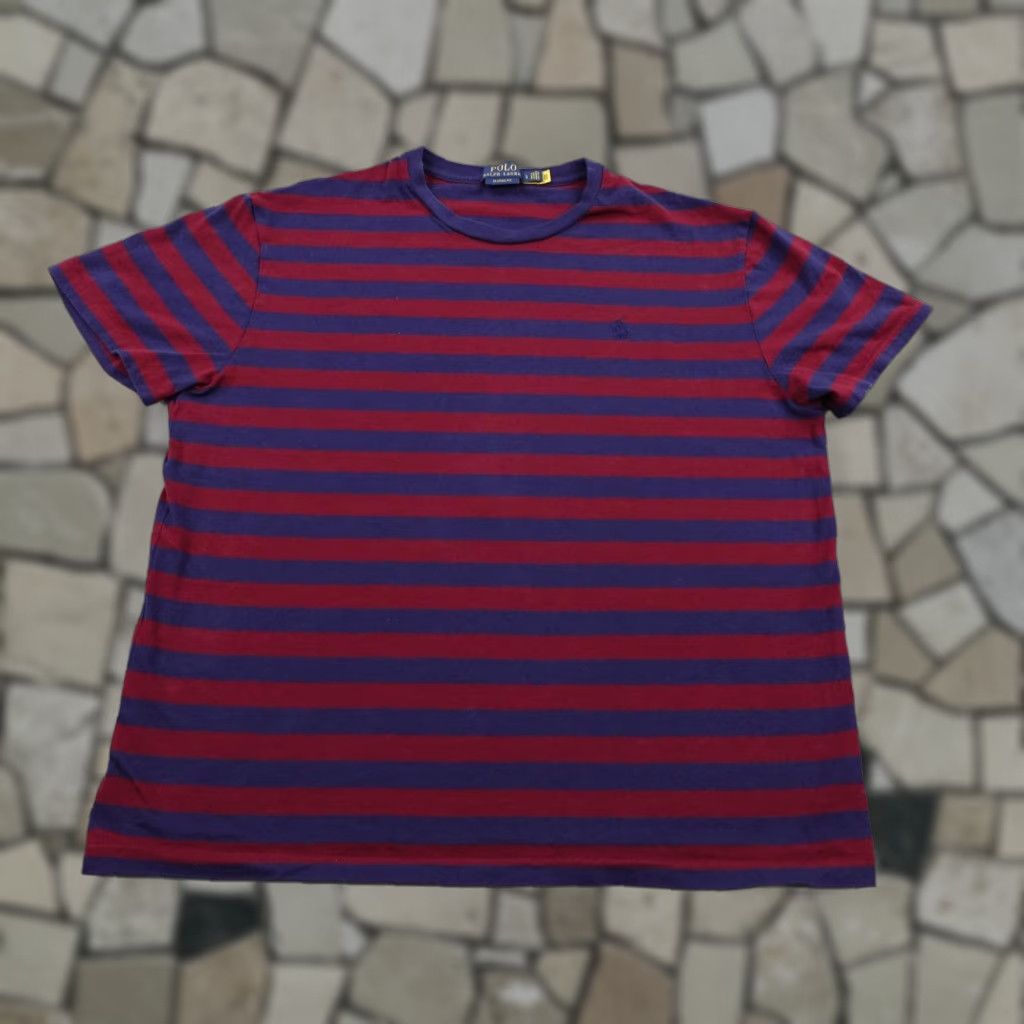 Polo Ralph Lauren Polo Ralph Lauren Shirt Mens Large Blue Red Striped Classic Fit Pony Logo Crew Neck Short Sleeve T-Shirt Size US L / EU 52-54 / 3 - 1 Thumbnail