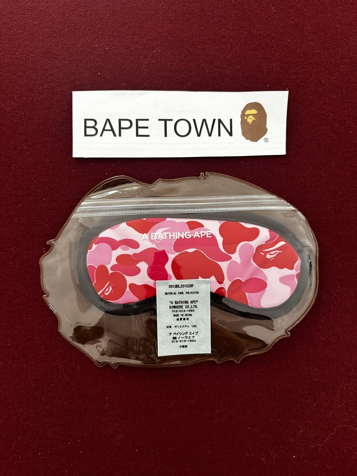 Bape ABC CAMO EYE MASK (PINK) Size ONE SIZE - 2 Thumbnail