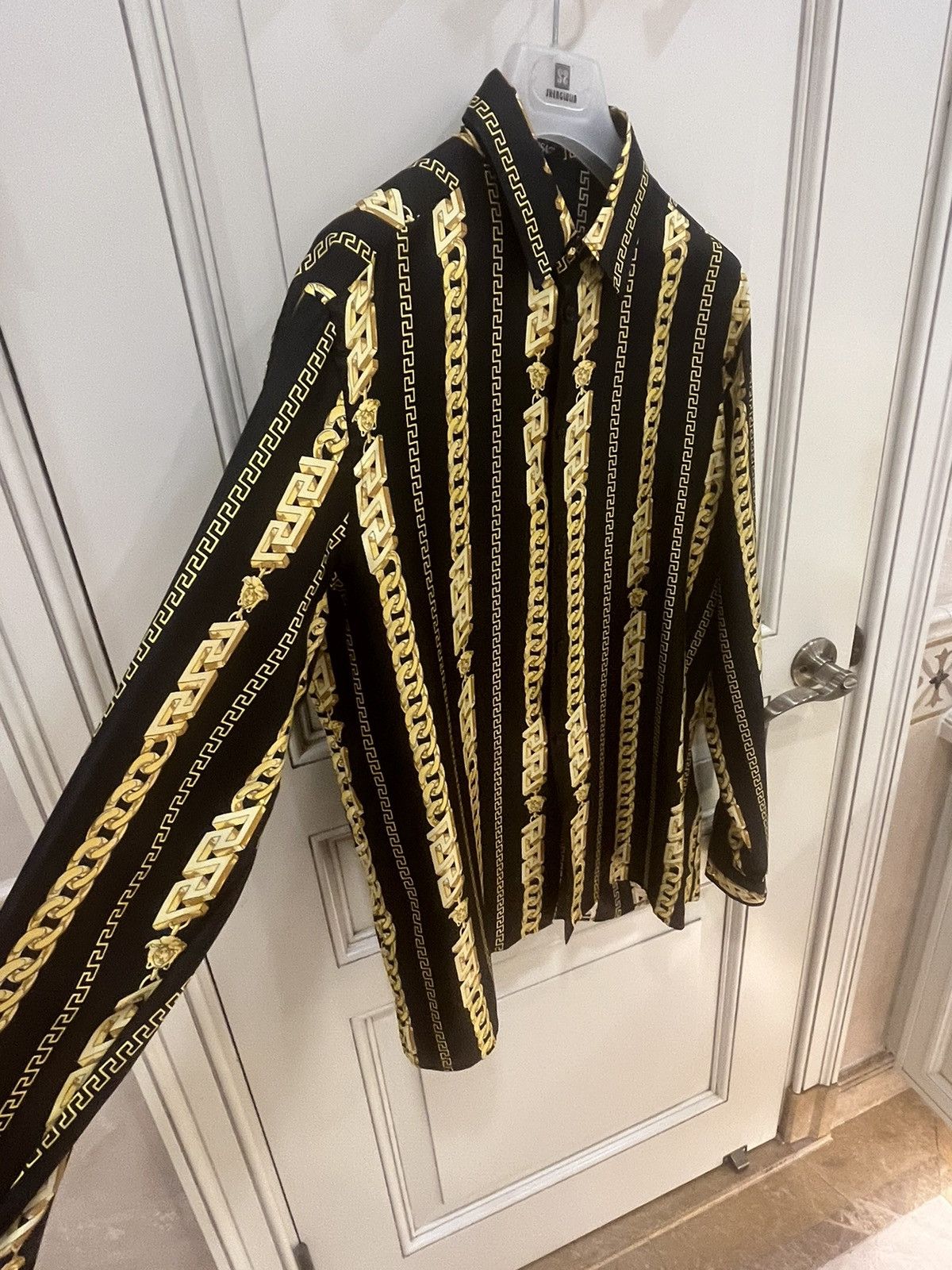 Versace chain print silk.shirt size48 Size US M / EU 48-50 / 2 - 18 Thumbnail