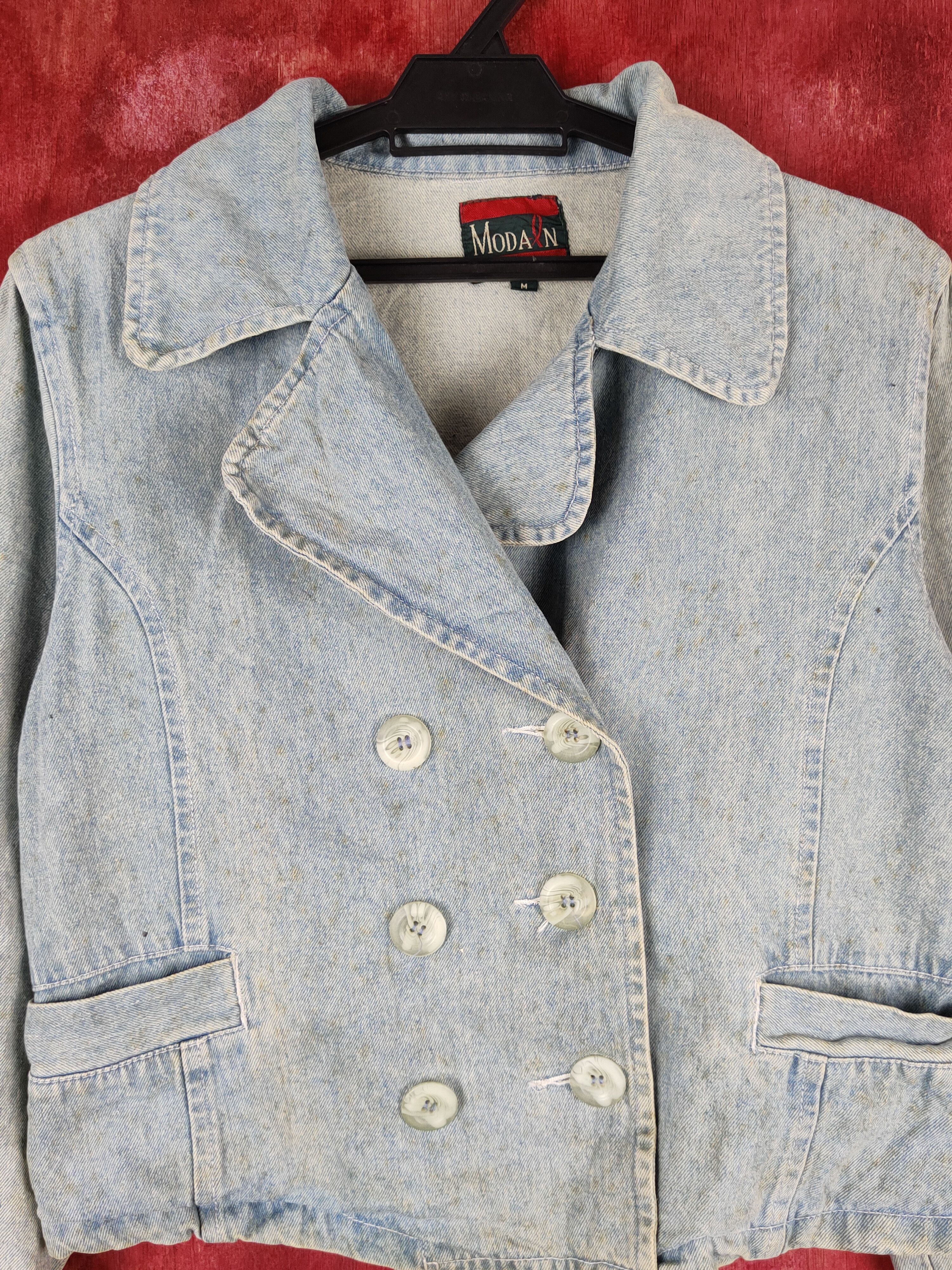 Japanese Brand ModaIn vintage japan Blue Denim Jackets #S1353 Size M / US 6-8 / IT 42-44 - 2 Thumbnail