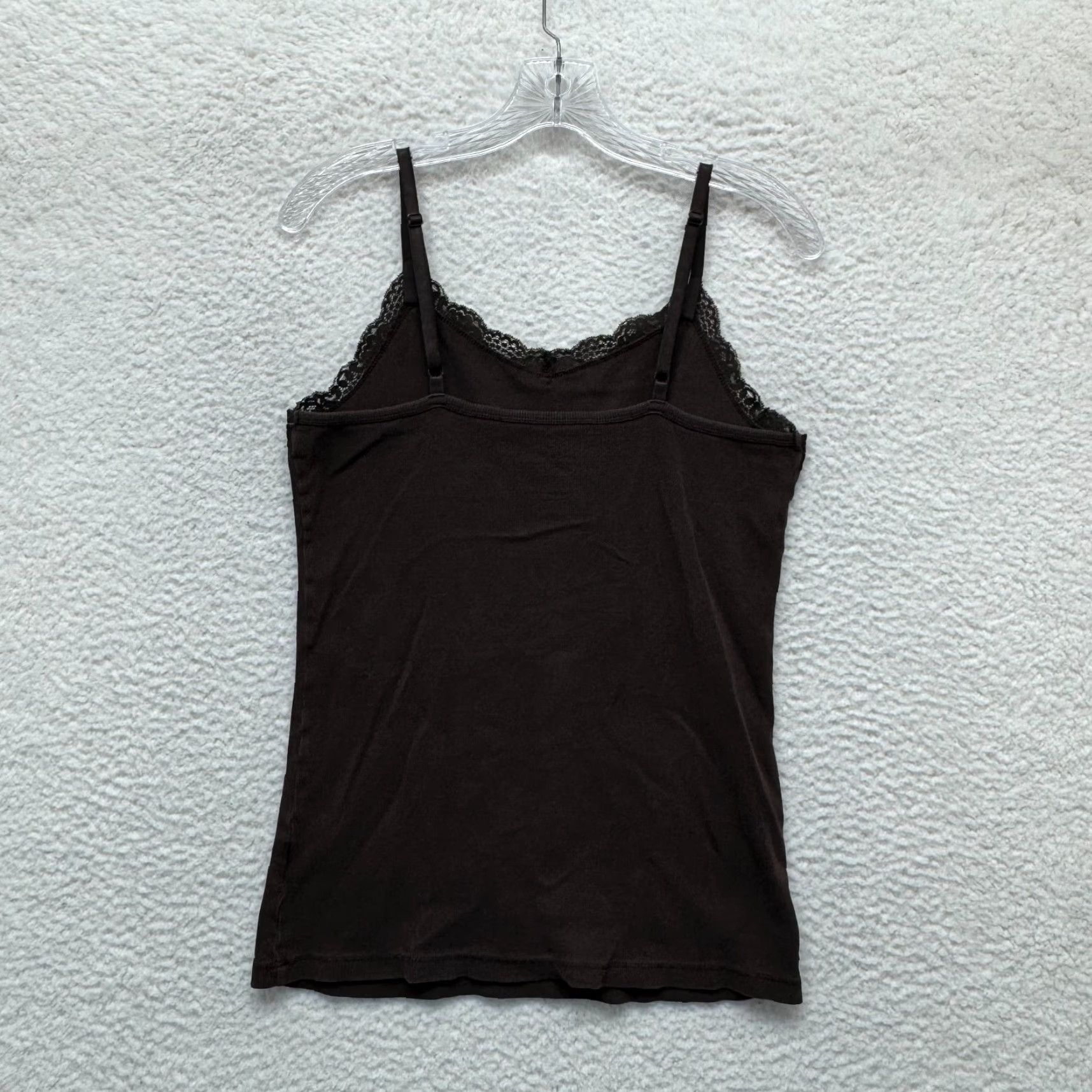 Faded Glory Y2K Vintage Camisole Tank Top L Brown Knit Lace Grunge Whimsigoth Boho Fairy Shirt Mens Girls Womens? Size L / US 10 / IT 46 - 3 Thumbnail