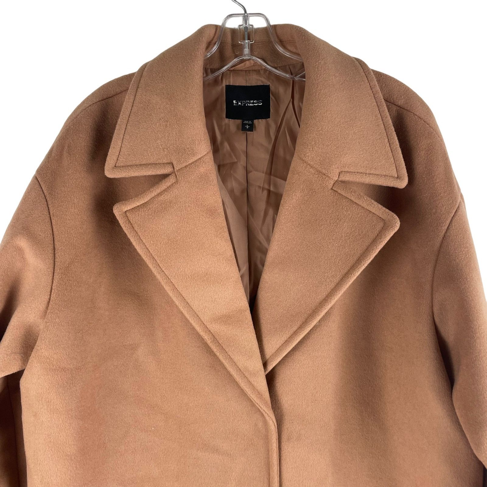 Express Express Wool Blend Cocoon Coat Snap Button Camel Tan Size L Size L / US 10 / IT 46 - 4 Thumbnail